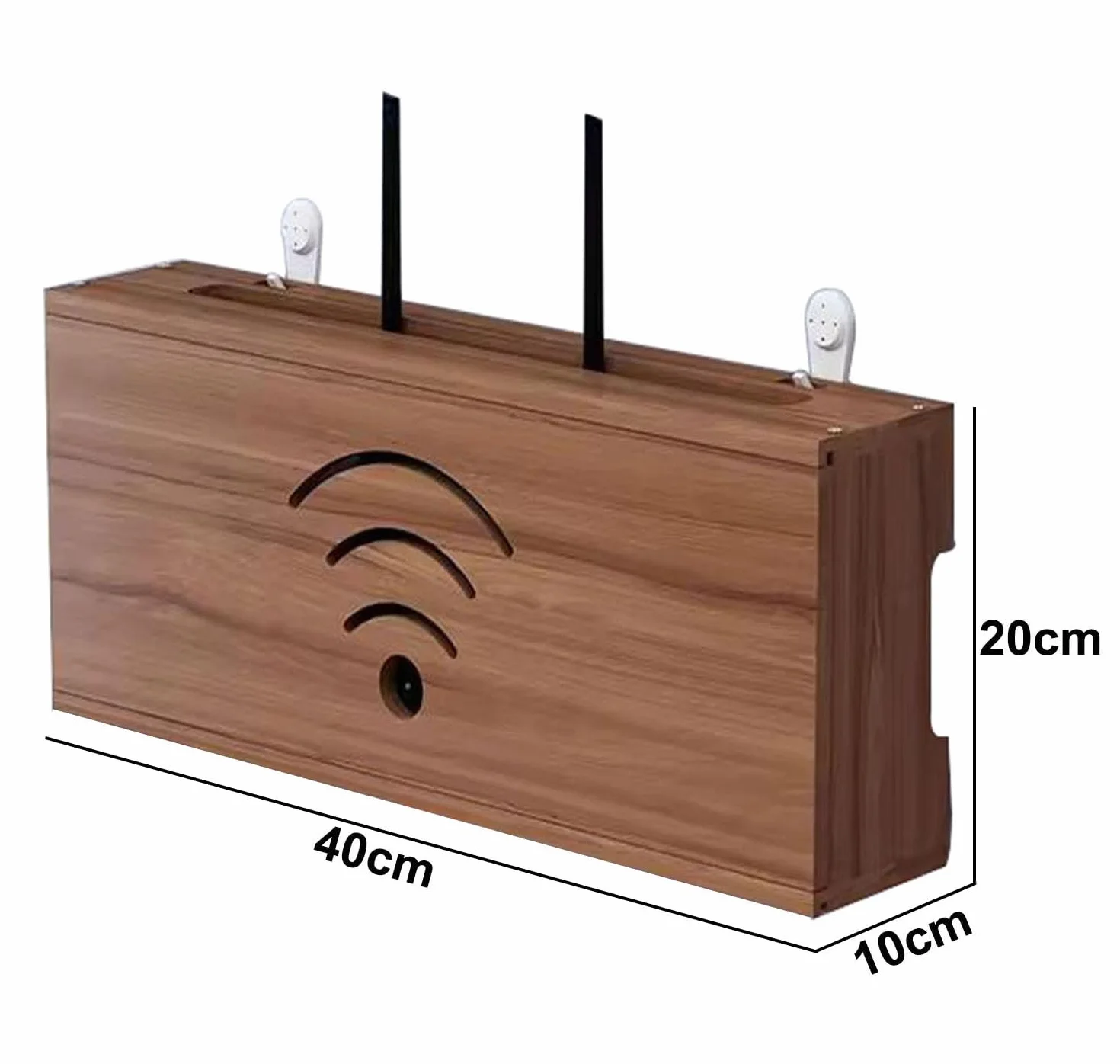 Caja Router WiFi para Pared, Estante de Almacenamiento de Router Madera, Soporte Router Pared Organizador de Cable, Caja Ocultar Router WiFi(Brown)