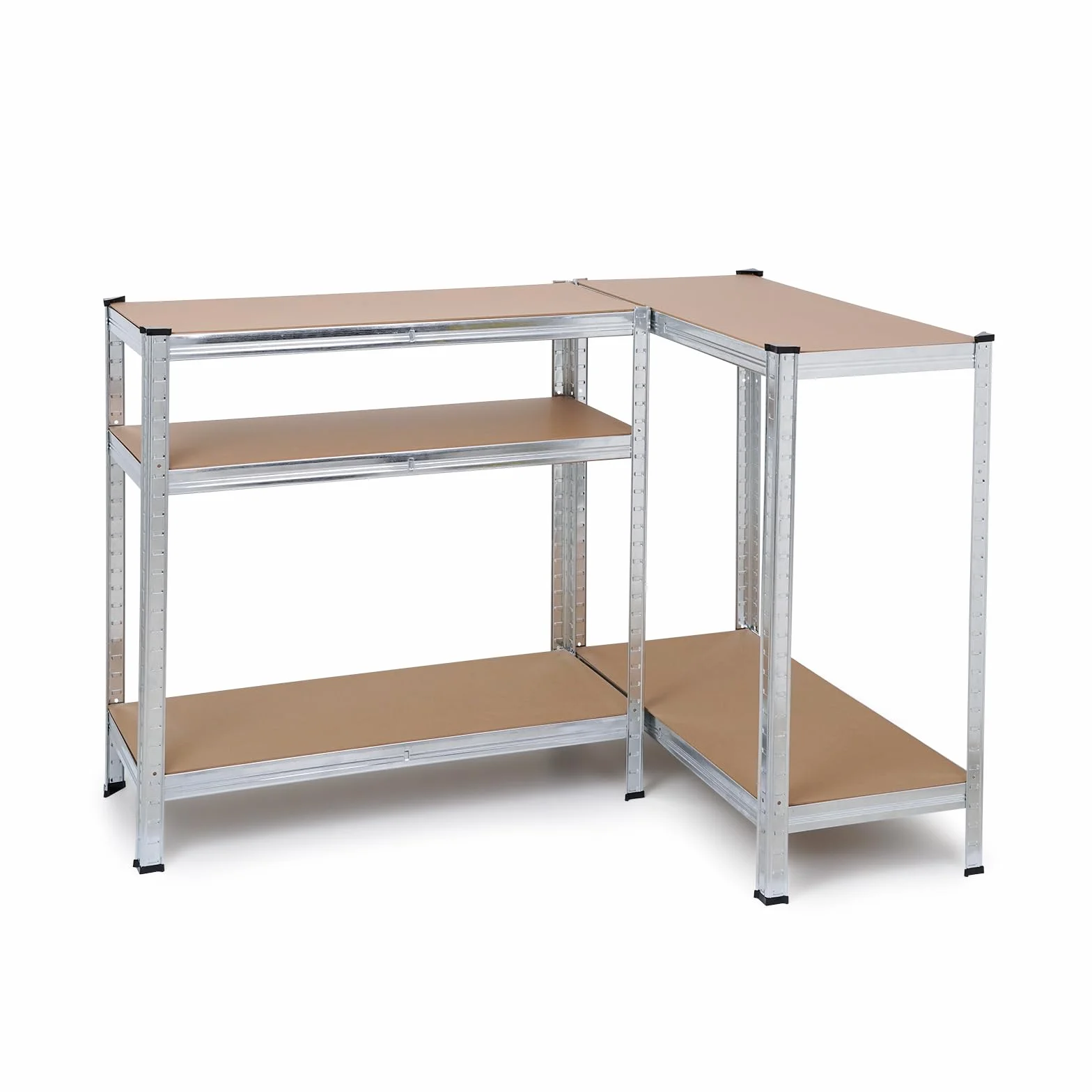 The Homeweeks Pack 2 Estanterías Almacenaje Metálicas 180 * 90 * 40cm | Acero Galvanizado | Modular 5 Baldas Ajustables | 175 kg por Estante 875 kg Total | Montaje Suelo | System Click & Push