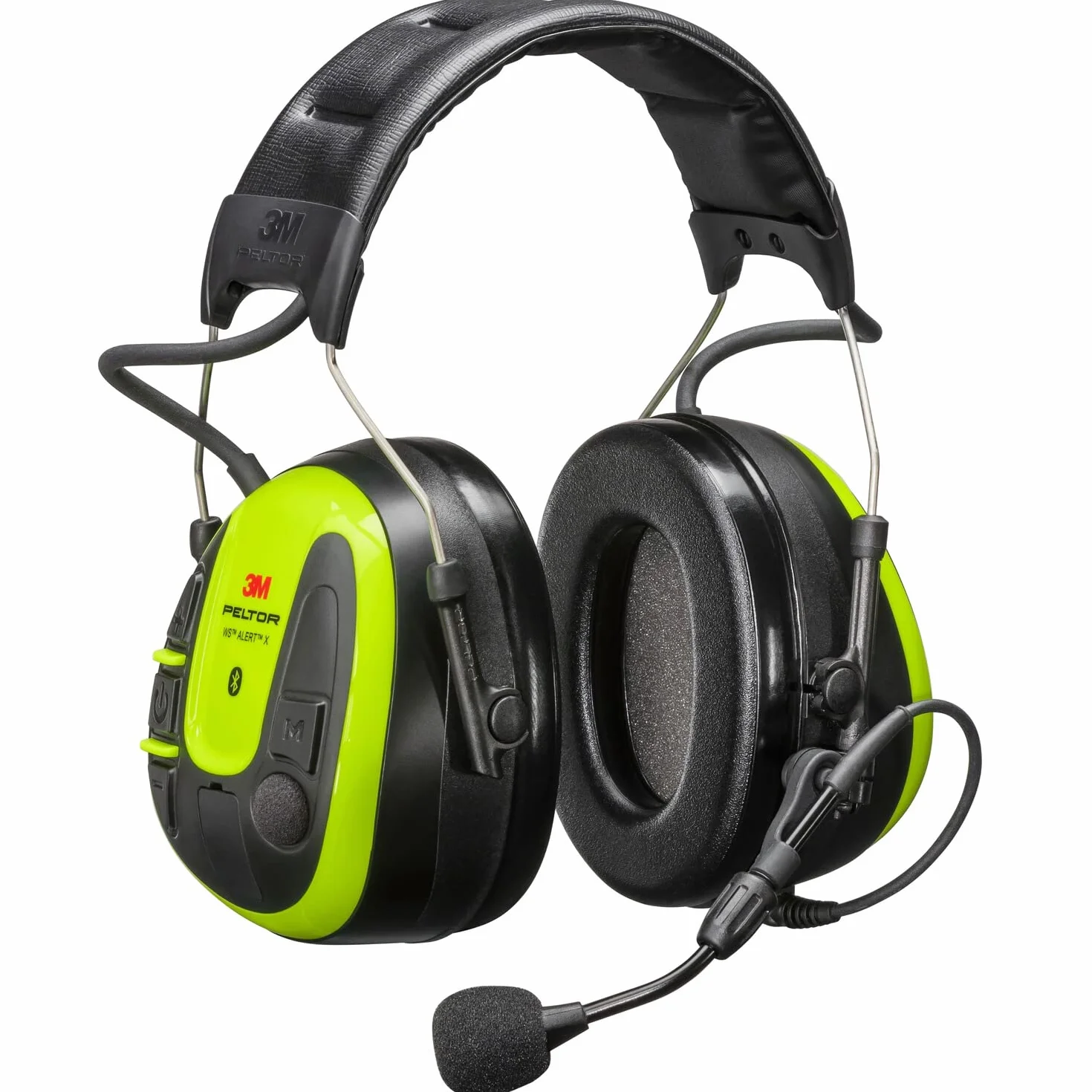 Peltor 3M WS ALERT X MRX21A4WS6 Orejera, 30 dB, Amarillo, Auriculares Bluetooth con Micrófono Boom con Cancelación de Ruido, Kit de Higiene, Recordatorio, para entornos ruidosos