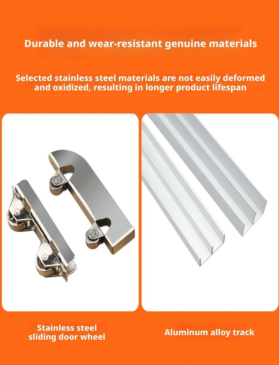 Guías para puertas correderas, Puerta corredera de doble carril con polea for vitrina cristal 3-5 mm, 20-200 cm(100cm)