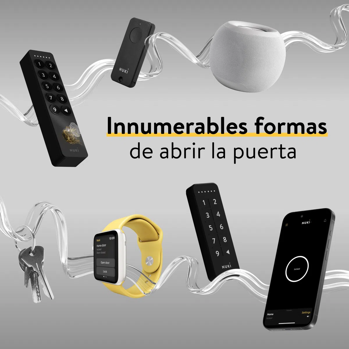Nuki Smart Lock Ultra, cerradura electrónica von Bluetooth, WiFi & Matter, Integración sencilla en el Smart Home, Abrir la puerta con acceso remoto, con 3 modos de bloqueo diferentes