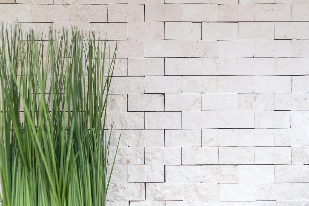 caliza Piedra natural Ladrillo Blanco 3d pared baño cocina