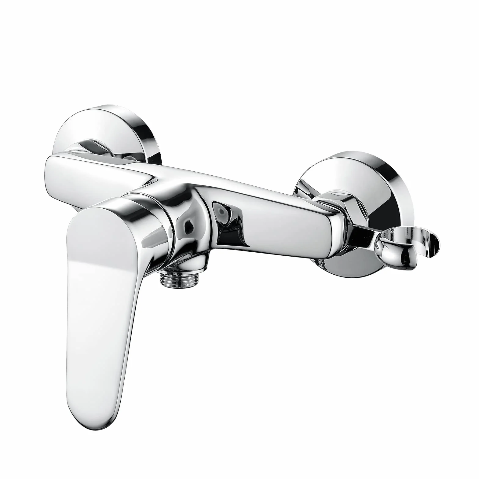 Ibergrif M12059-1 Grifo de Ducha con Soporte de Ducha, Mezclador Monomando de Ducha sin Alcachofa y Manguera, Fácil de Instalar, Latón, Cromado