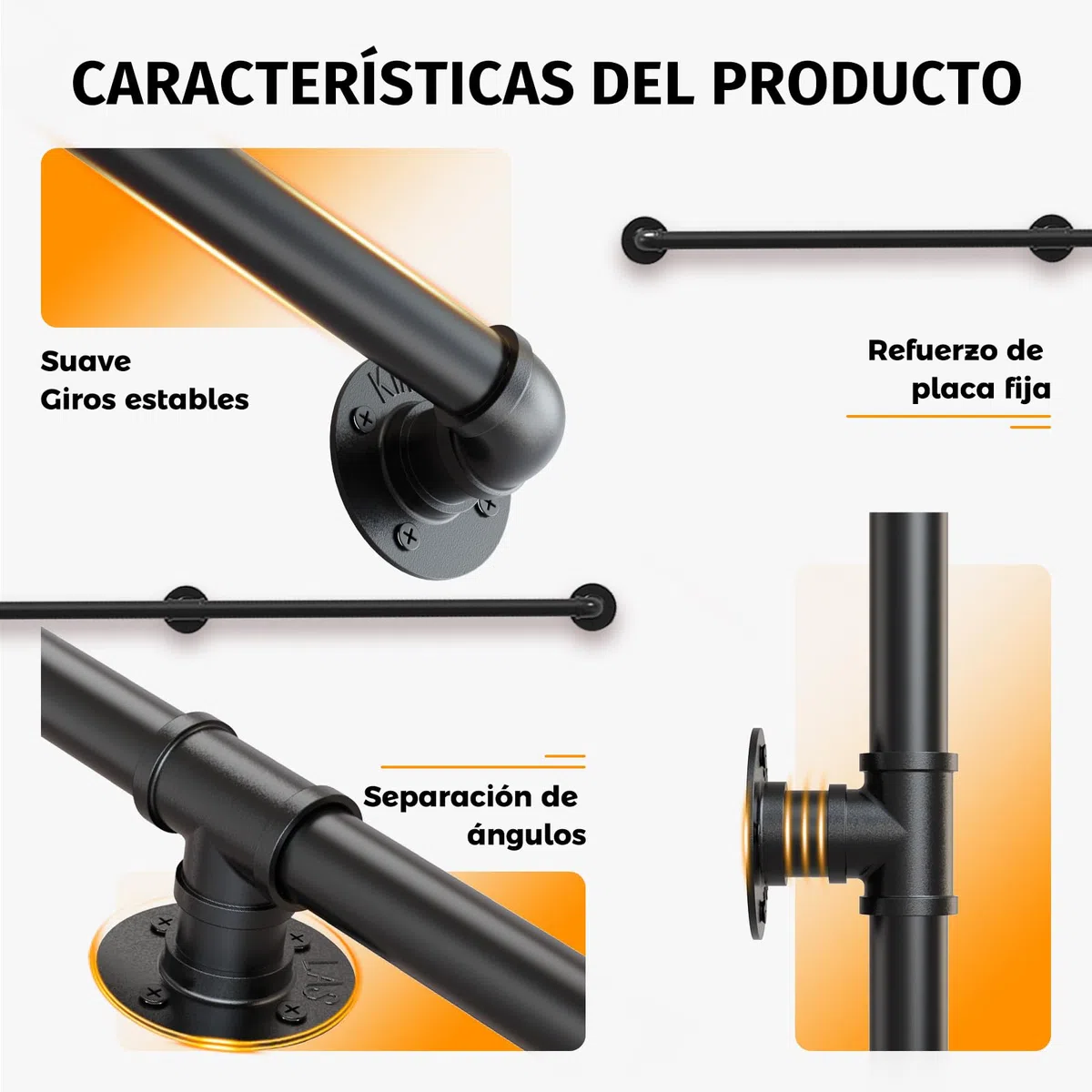 Pasamanos de escalera de hierro forjado para interiores y exteriores, poste de apoyo para barandillas de escaleras para niños mayores, reposabrazos antideslizante,360cm