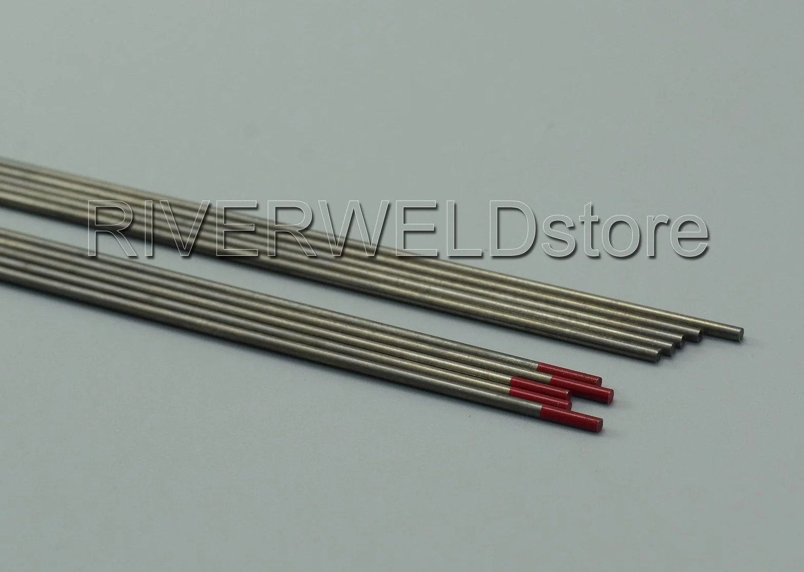 RIVERWELD Electrodo de tungsteno para soldadura TIG rojo WT20 toriado al 2% 2,0 mm x 150 mm 10 unidades