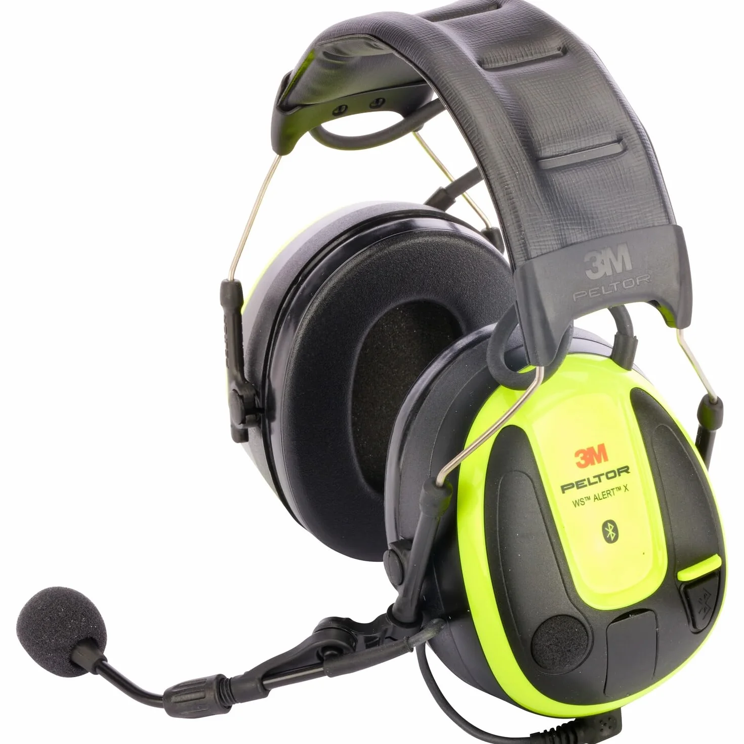 Peltor 3M WS ALERT X MRX21A4WS6 Orejera, 30 dB, Amarillo, Auriculares Bluetooth con Micrófono Boom con Cancelación de Ruido, Kit de Higiene, Recordatorio, para entornos ruidosos