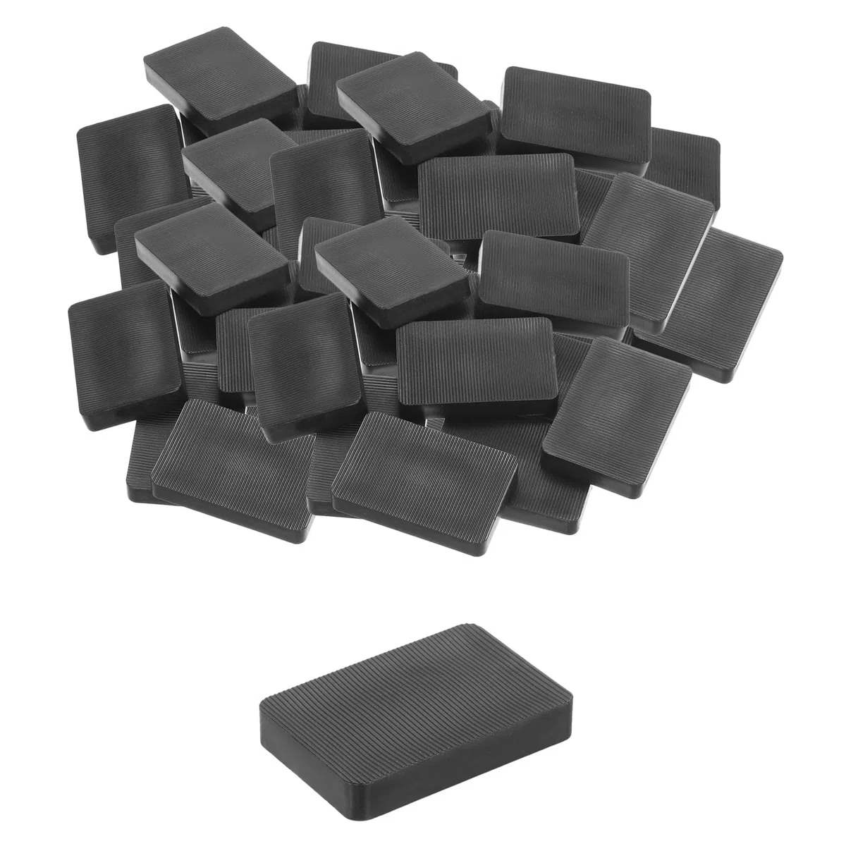 QUARKZMAN 100pcs Cuñas Plásticas, 60x40x10mm (L*An*Grosor) Espaciadores de Plástico Cuñas para Azulejos Placas de Compensación Niveladores Flexibles para Ventanas Muebles Puerta, Negro
