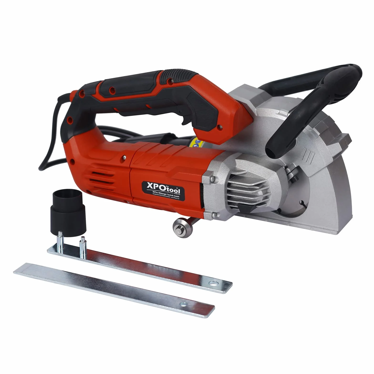 XPOtool Rozadora de pared 1350W fresadora de muros 2 discos diamante Ø125mm adaptador de aspiración