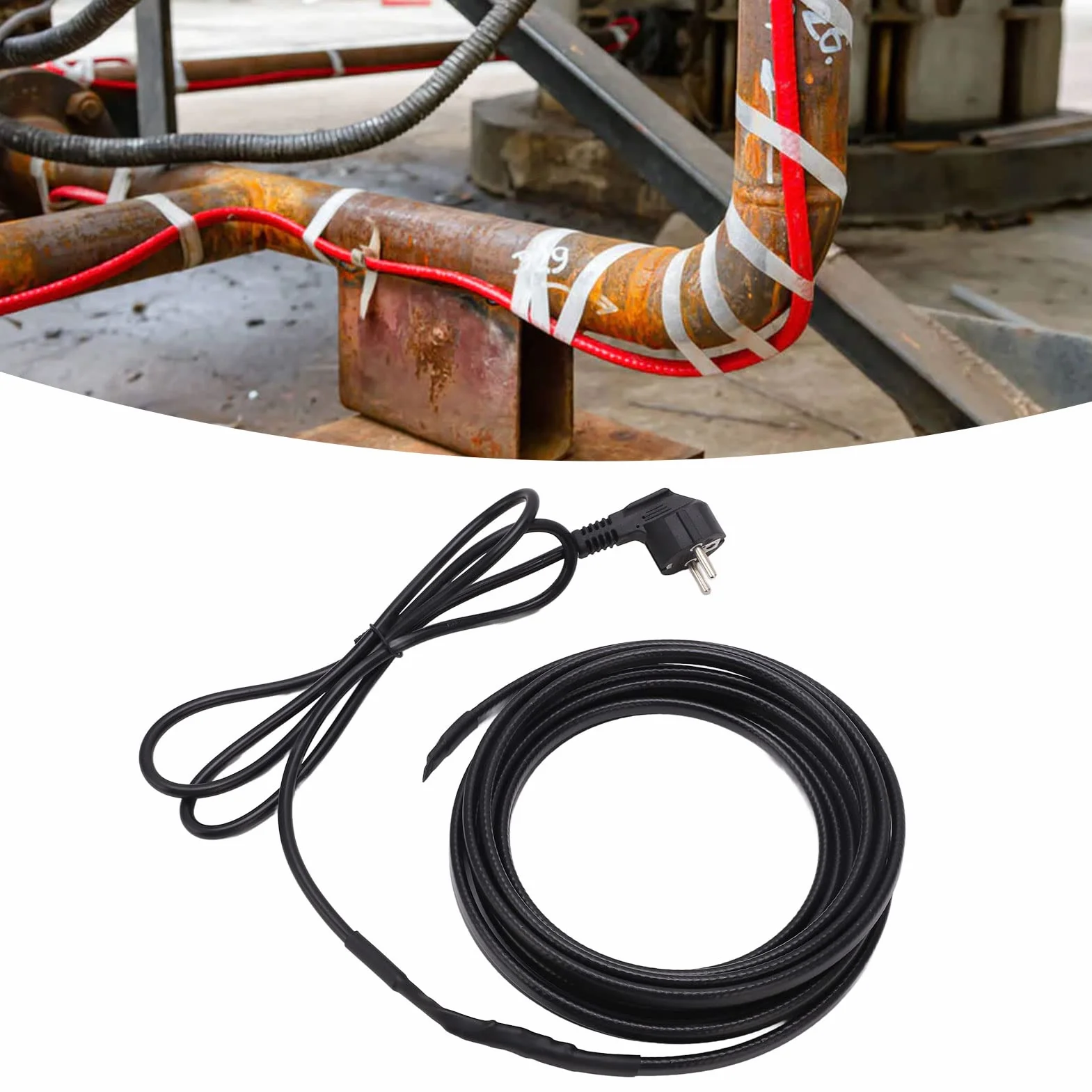 Cable Calefactor Autorregulable 5 Metros IP68 25W/m 70°C con Enchufe para Tuberías