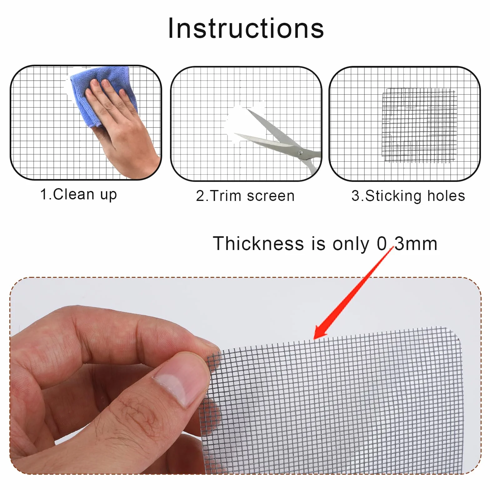 10uds Cinta Adhesiva Mosquitera, 10x10cm Autoadhesivo Cinta Malla Reparación Cinta para Reparar Mosquiteras para Reparar las Redes de las Tiendas de Campaña de las Ventanas de las Pantallas