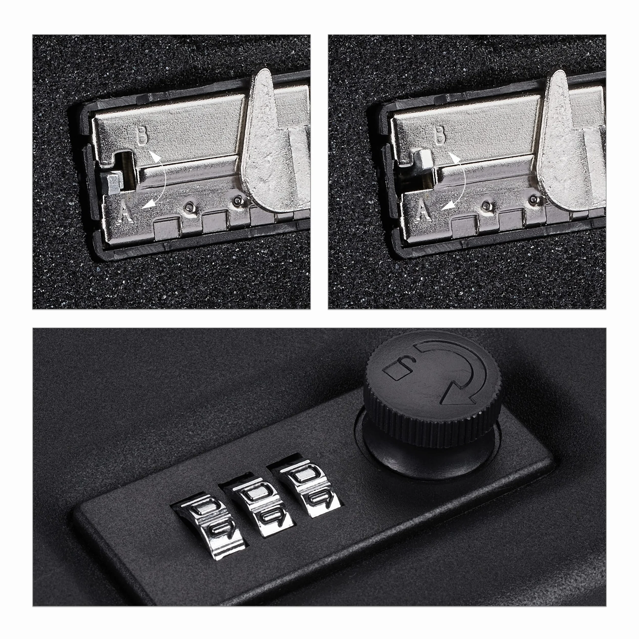 Relaxdays Caja Fuerte Portátil Seguridad Cerradura Combinación Cable Acero 4,5 x 17 x 24 cm Negro