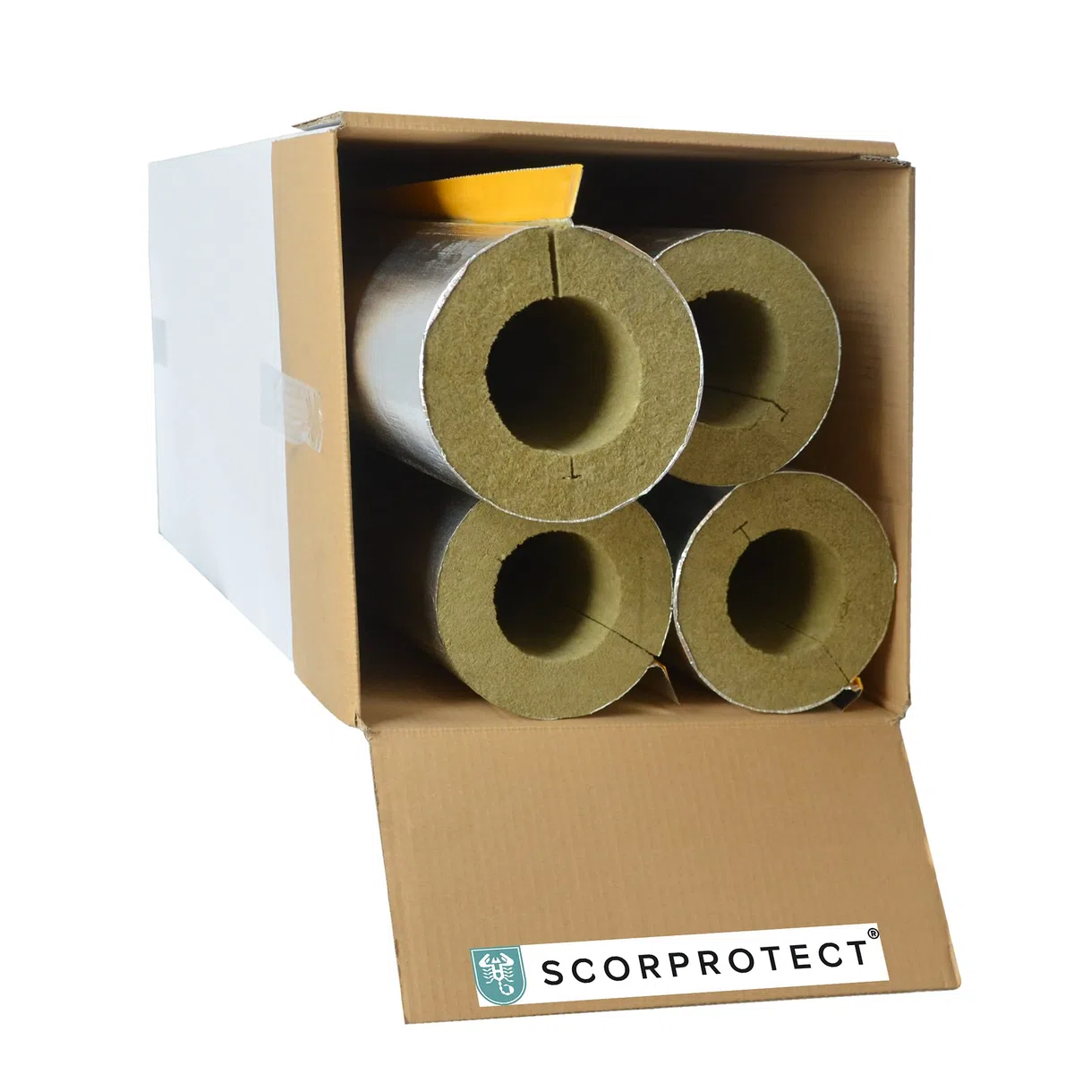 Caja de cartón completo con revestimiento de aluminio, aislamiento de tuberías, lana de roca con conductividad térmica 0.040 (lana de roca, 89 x 40 mm x 1 metro)