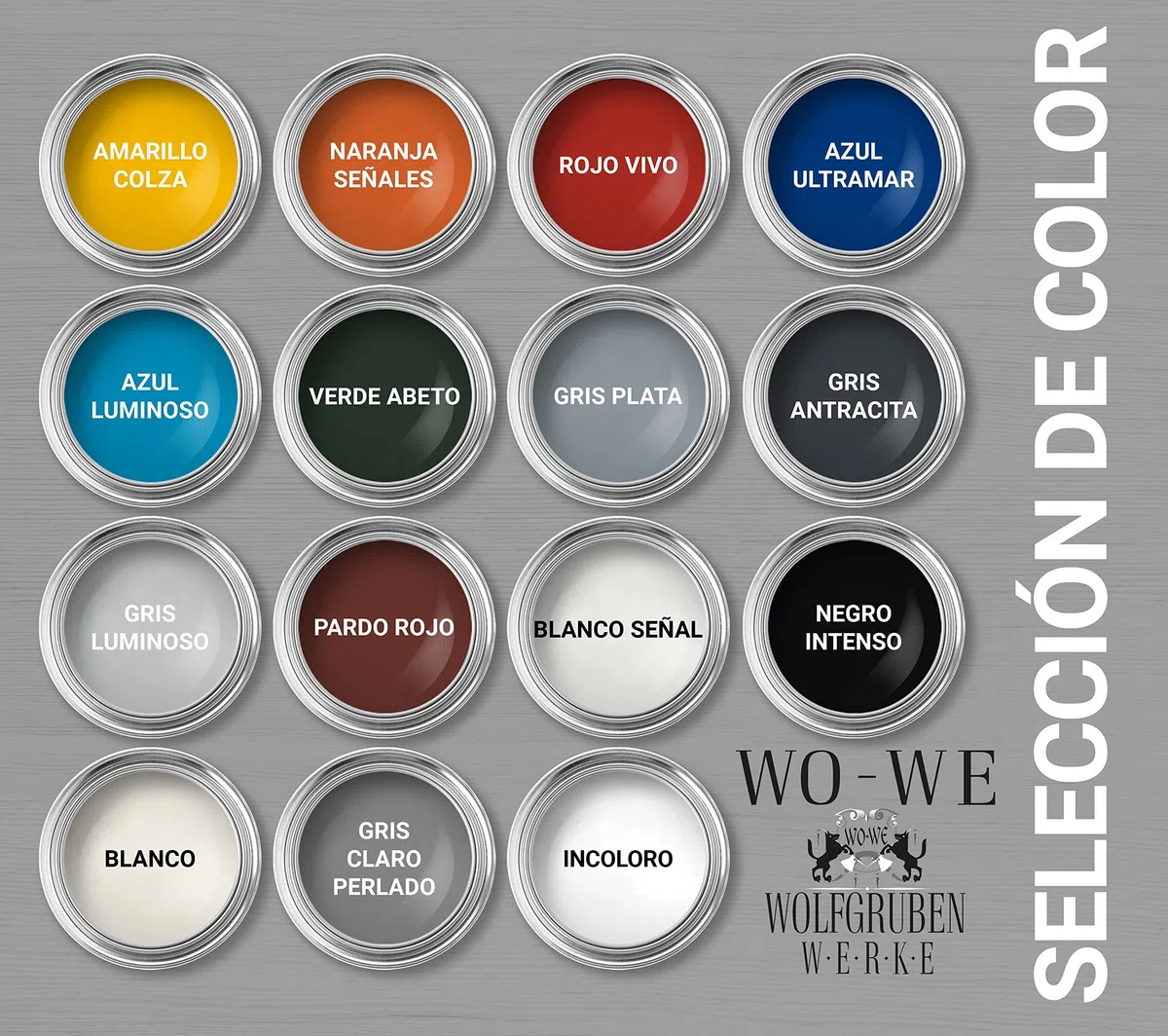 WO-WE Pintura de Metal Antioxidante 4 en 1 para Exterior - Protección y alta Resistencia W908 Gris antracita - 5L