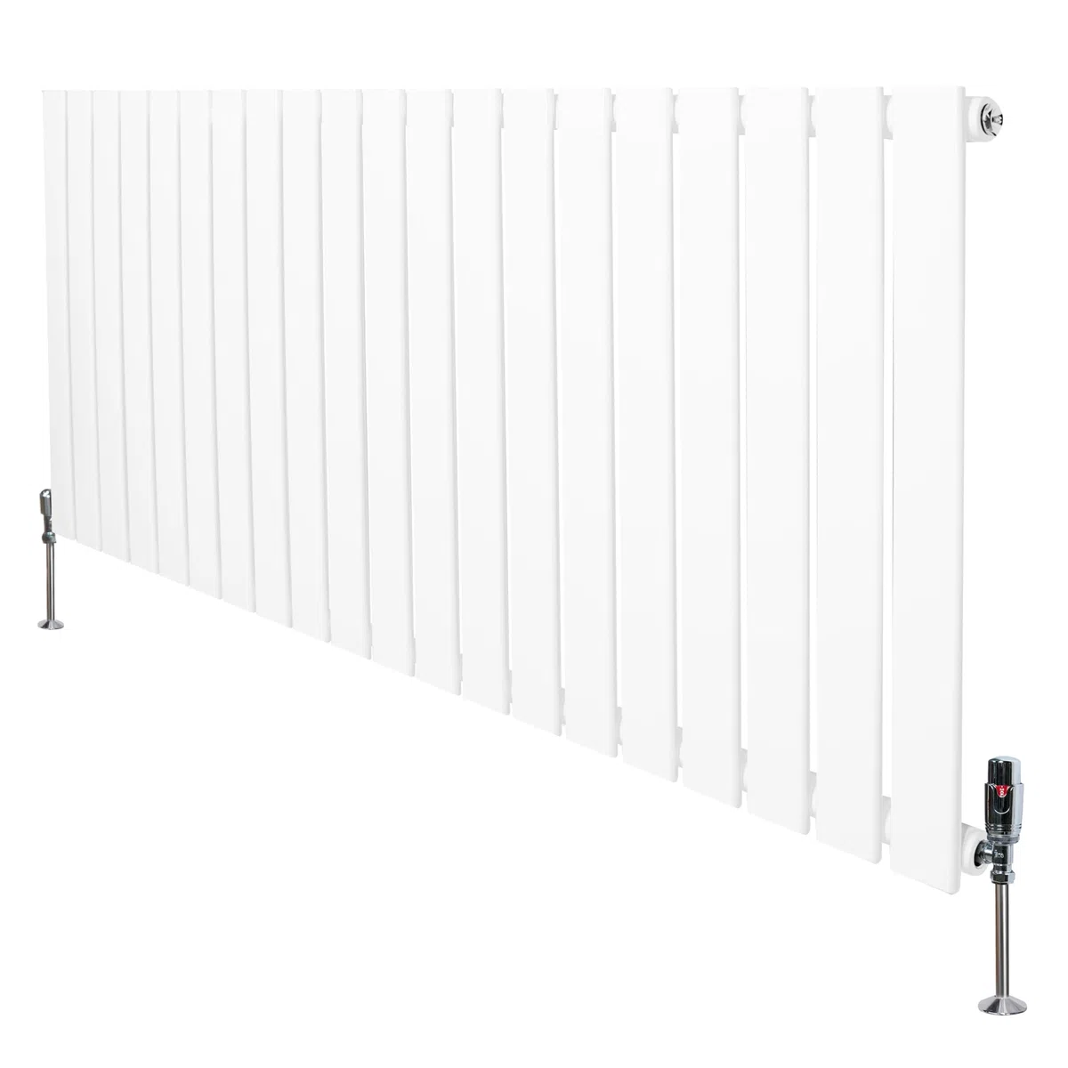 Radiador Moderno Blanco 60×140 cm de Columna Simple con Válvulas Termostáticas | Acero Premium 1.5 mm, 1270 W, Cepillo y Kit de Fijación Incluidos – Calefacción Eficiente y Elegante