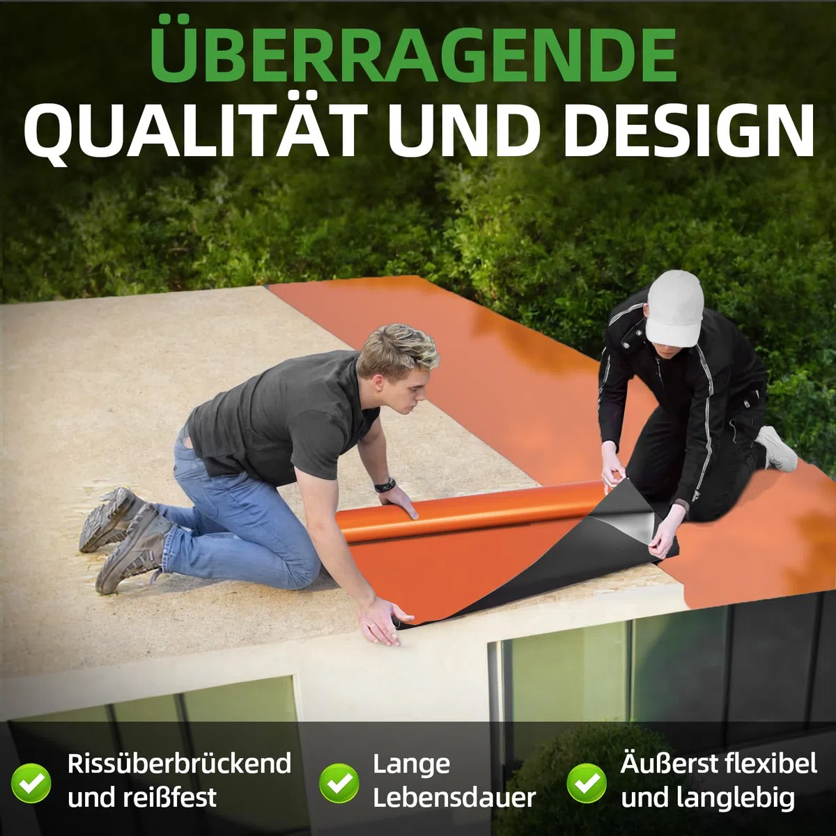 Lámina de techo autoadhesiva, 5 m², lámina autoadhesiva de aluminio, lámina para tejado Ksk para cobertizos, cocheras y más, fieltro para techado autoadhesivo, 1,2 mm de grosor, 500 x 100 cm, color
