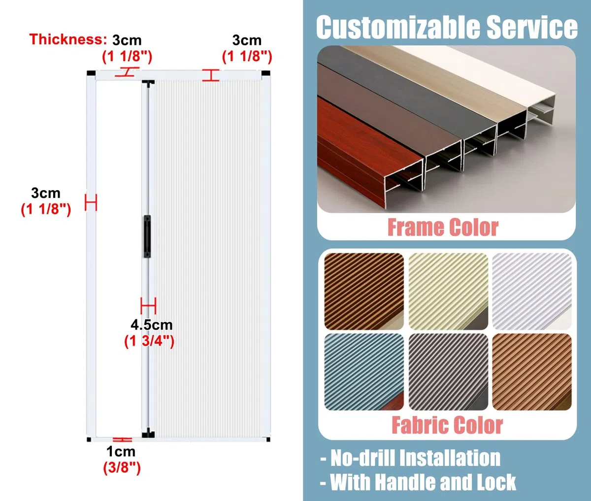 Puerta Corredera Plegable Puerta Plegable Cerradura, Tamaño Personalizado, Ahorra Espacio – Puertas Correderas Interior de Panal, Sin Taladrar, Kit Separador Ambientes Magnético para Cocina Baño