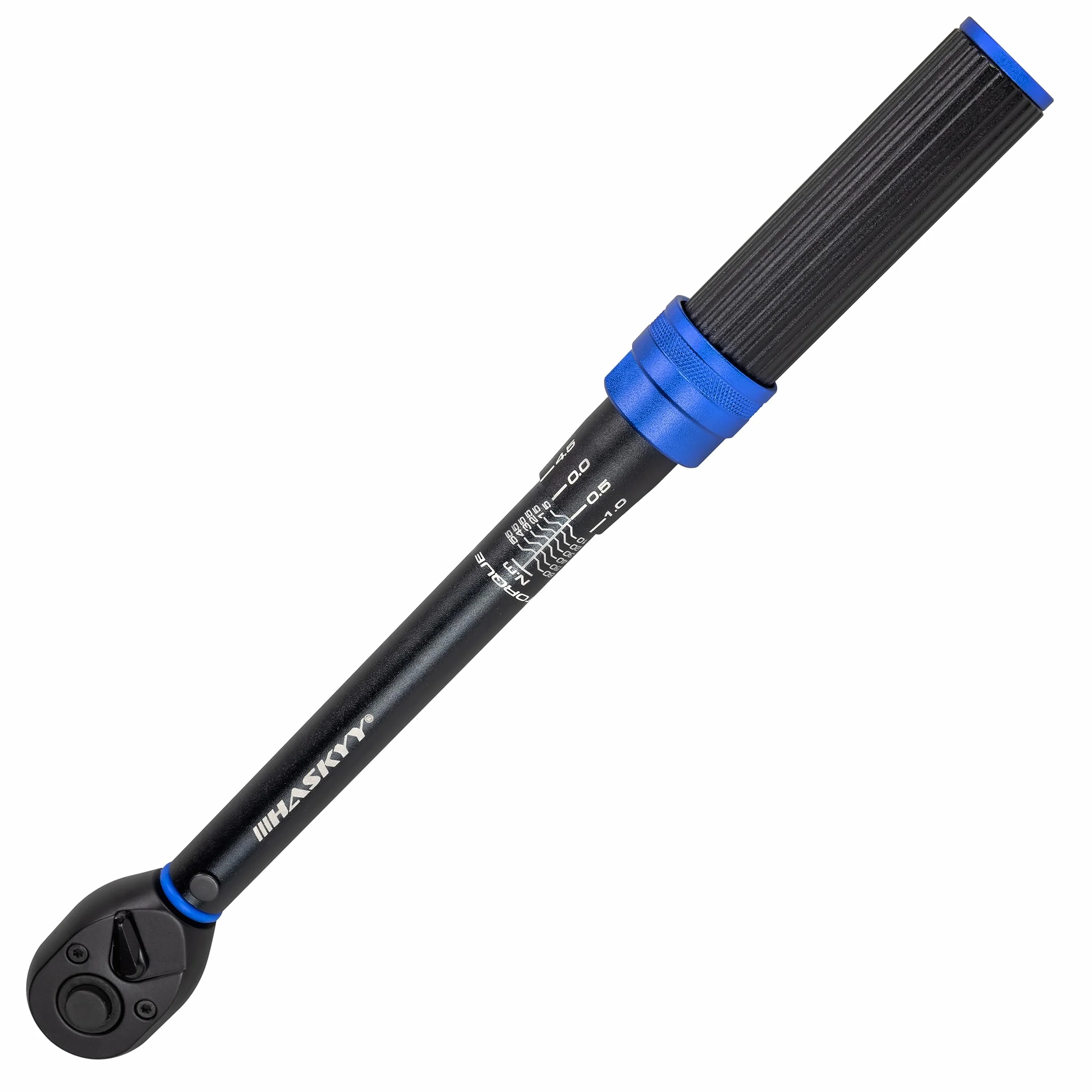 HASKYY Juego de llaves dinamométricas 3/8" 5-60Nm para motocicleta con accesorios - Llave dinamométrica, extensiones, adaptadores, bits - Herramienta de reparación de moto chopper - Serie negra