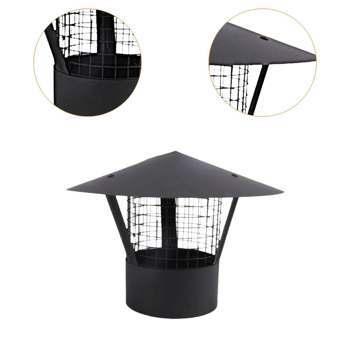 Cubierta de ventilación para chimenea de acero inoxidable, Apto para tubería de 200 mm