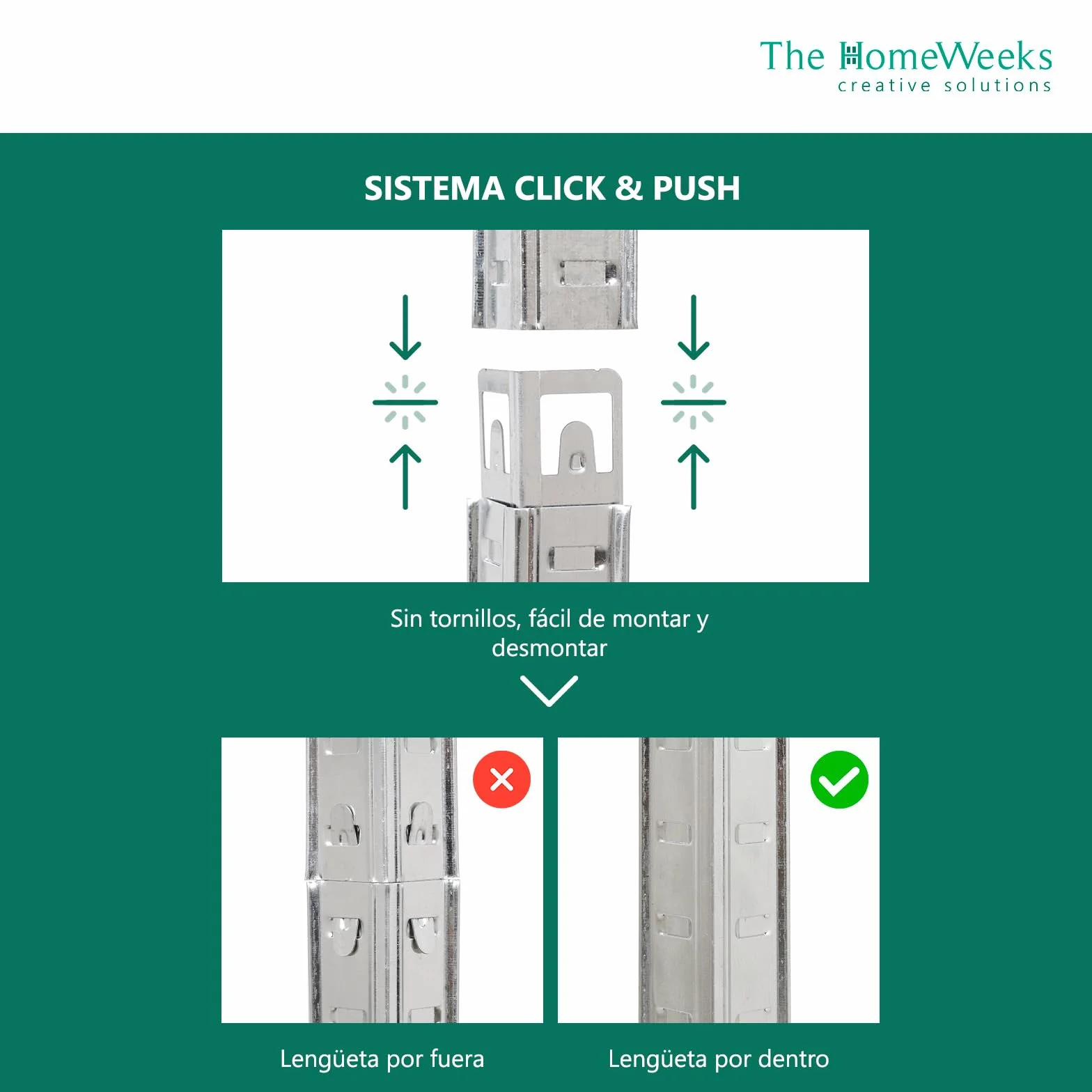 The Homeweeks Pack 2 Estanterías Almacenaje Metálicas 180 * 90 * 40cm | Acero Galvanizado | Modular 5 Baldas Ajustables | 175 kg por Estante 875 kg Total | Montaje Suelo | System Click & Push