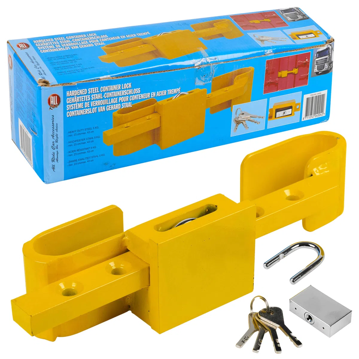 Contenedor de acero endurecido resistente para camión, remolque, ajustable, para garaje, almacén, seguridad
