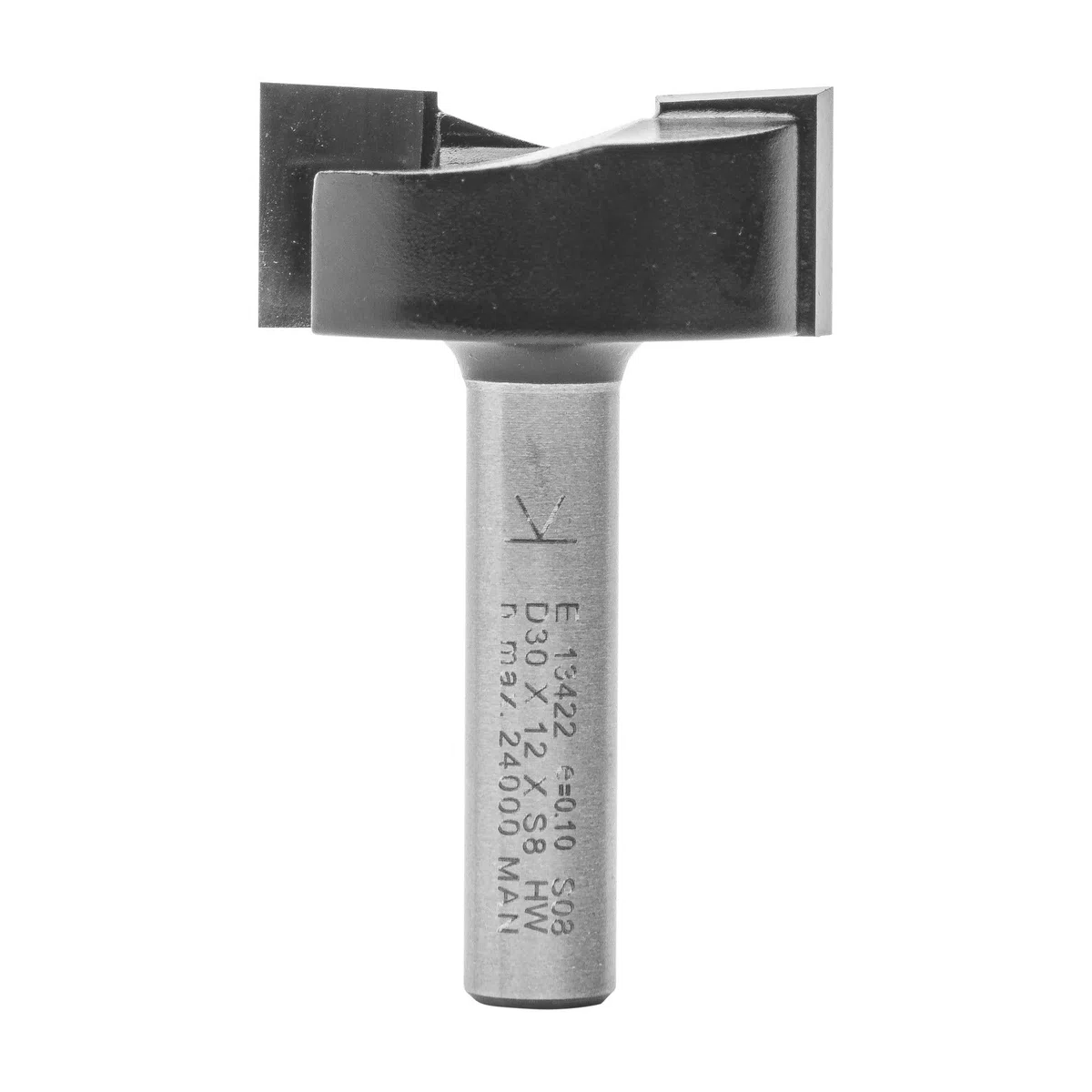 ENT 13422 Fresa para desbaste, en carburo, vástago (S) de 8 mm, diámetro (D) de 30 mm, NL 12 mm, SL 32 mm, GL 48 mm