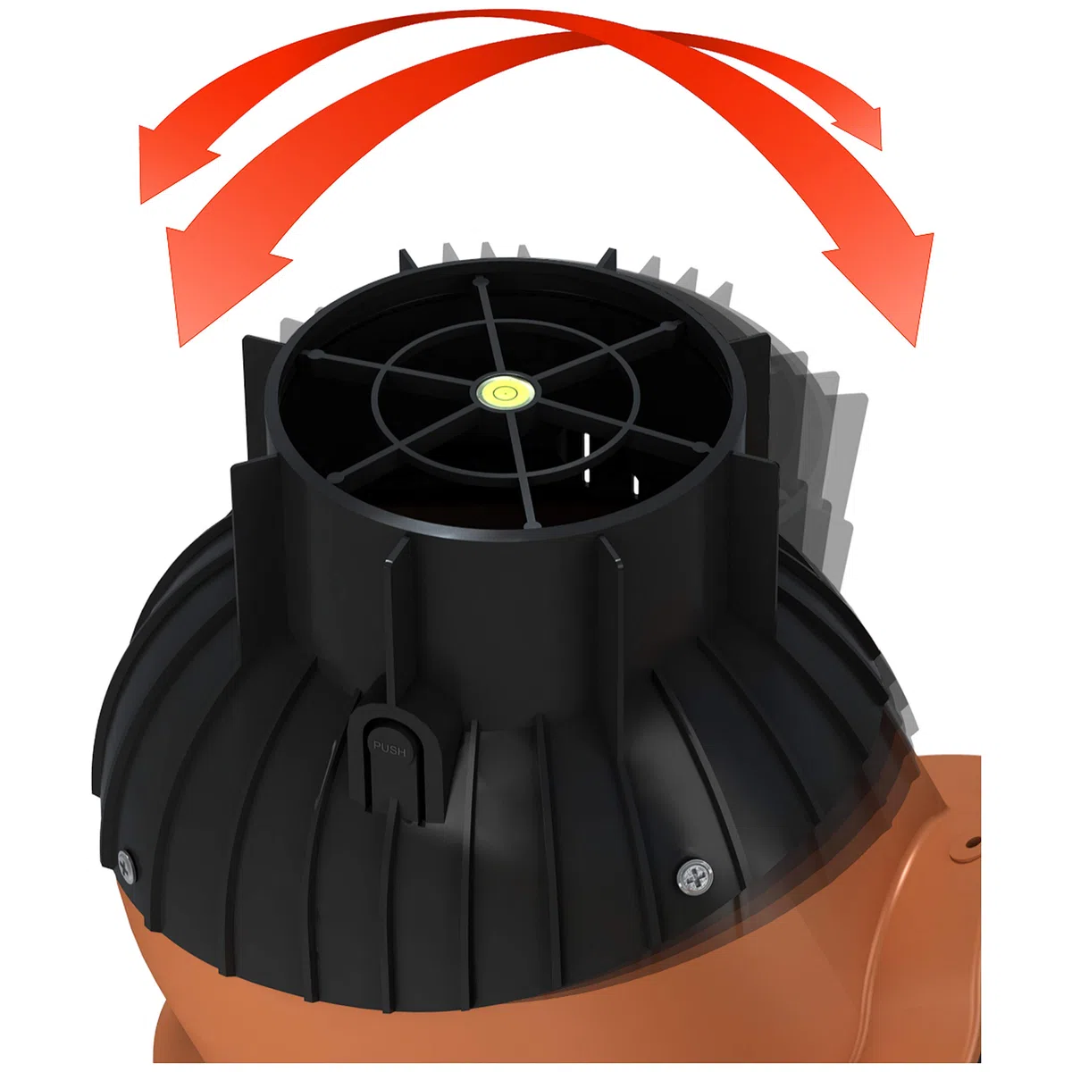 Chimenea de ventilación PRO DN125 para Koramic – L15 (alicates), tejas de teja, Extractor Chimenea (RAL 8017 – marrón)