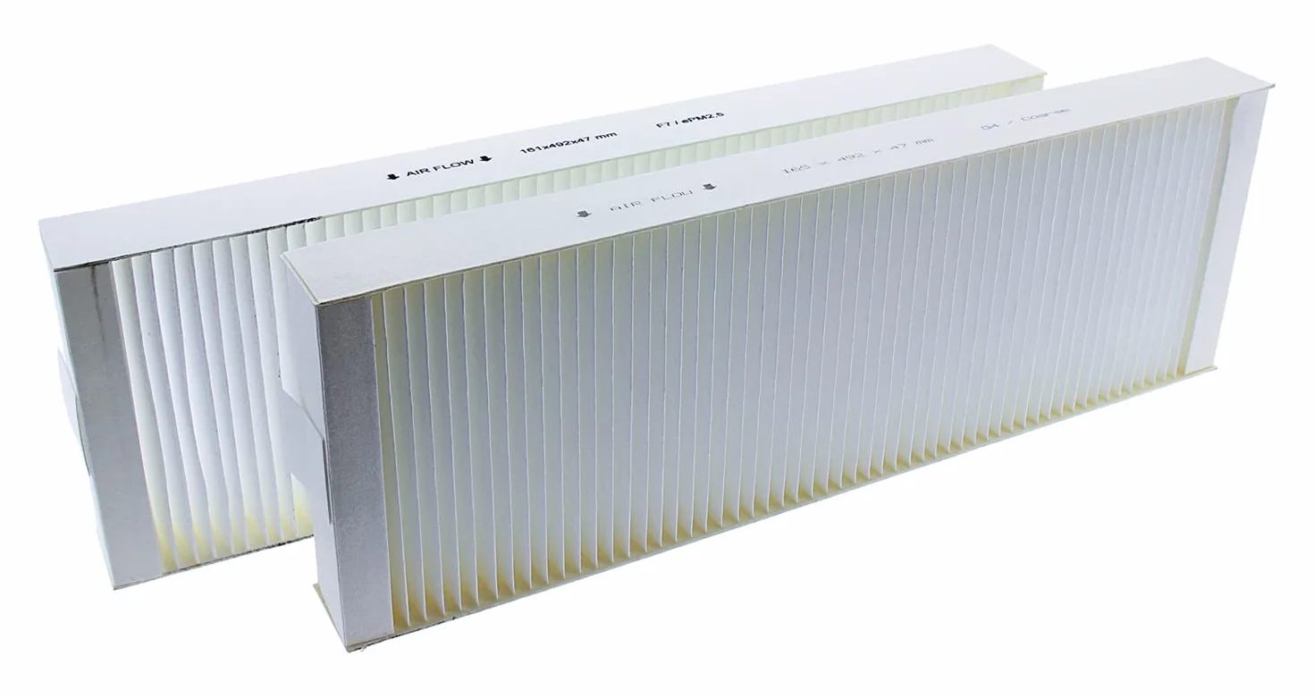 Juego de 2 filtros 2 x G4 + 2 x F7 para Vaillant RecoVAIR VAR 260/4 (E) y 360/4 (E)