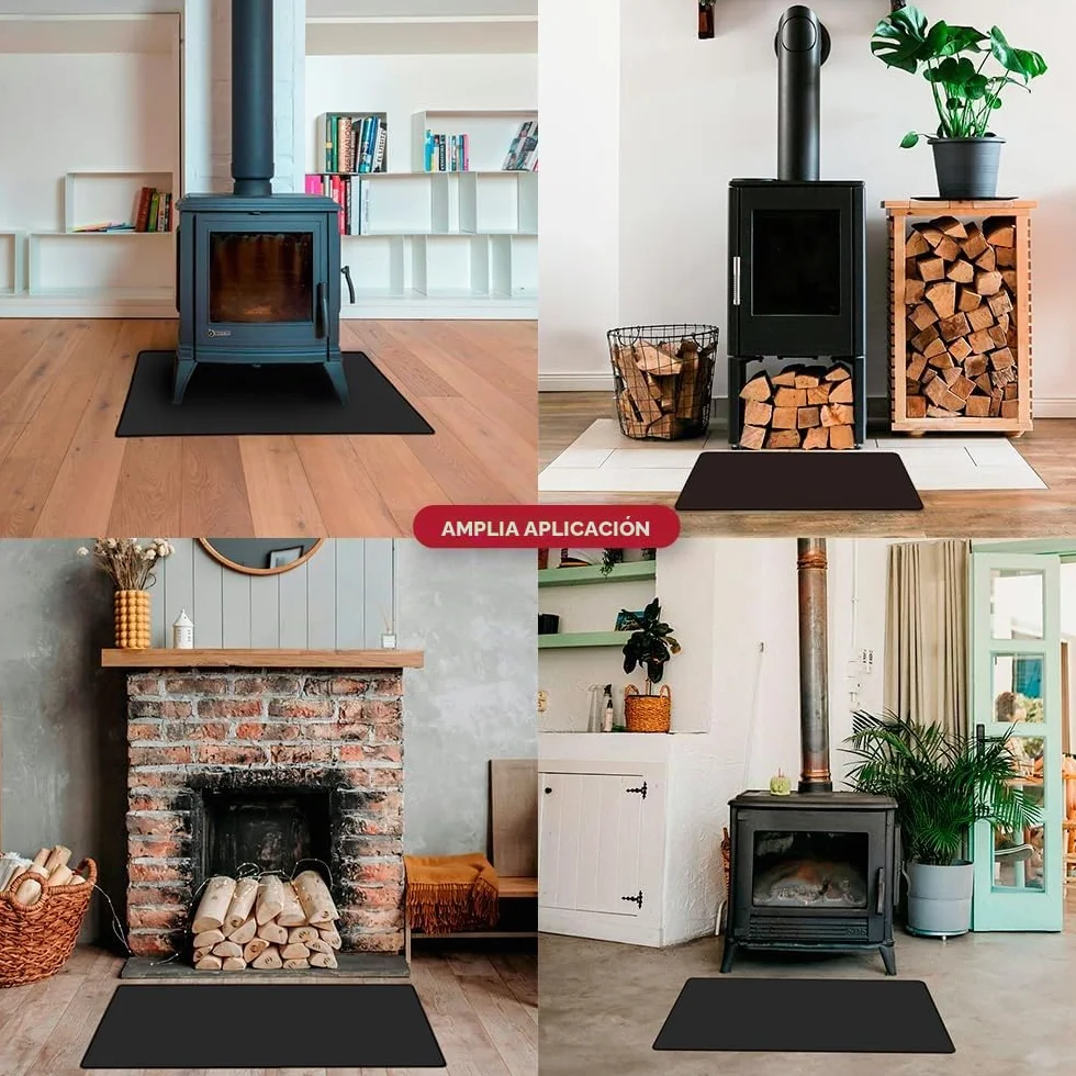 TEXFIRE Alfombra Ignífuga para Chimenea y Estufa 100x50 cm Aislante Térmico