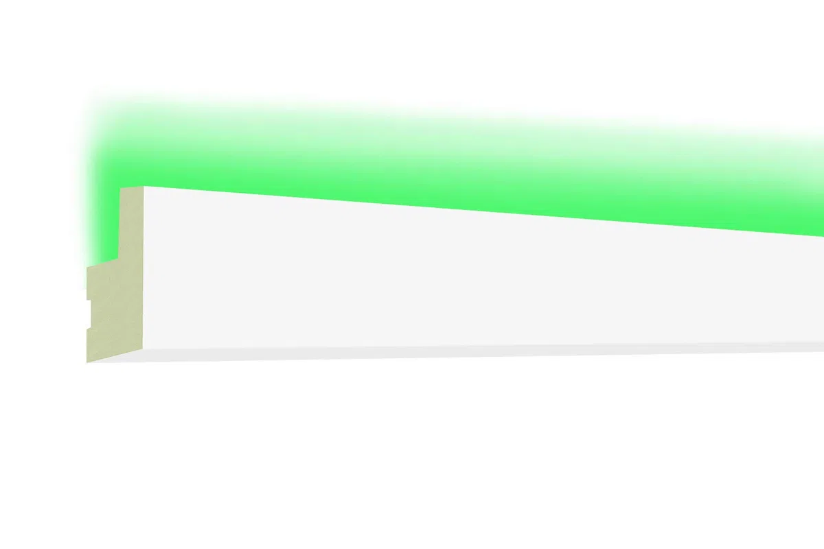 Perfiles de estuco HEXIM LED paquetes de ahorro - Iluminación indirecta con tiras de techo de PU, ligeras y opacas- (10m LED-19) Decoración spot de esquina en el interior