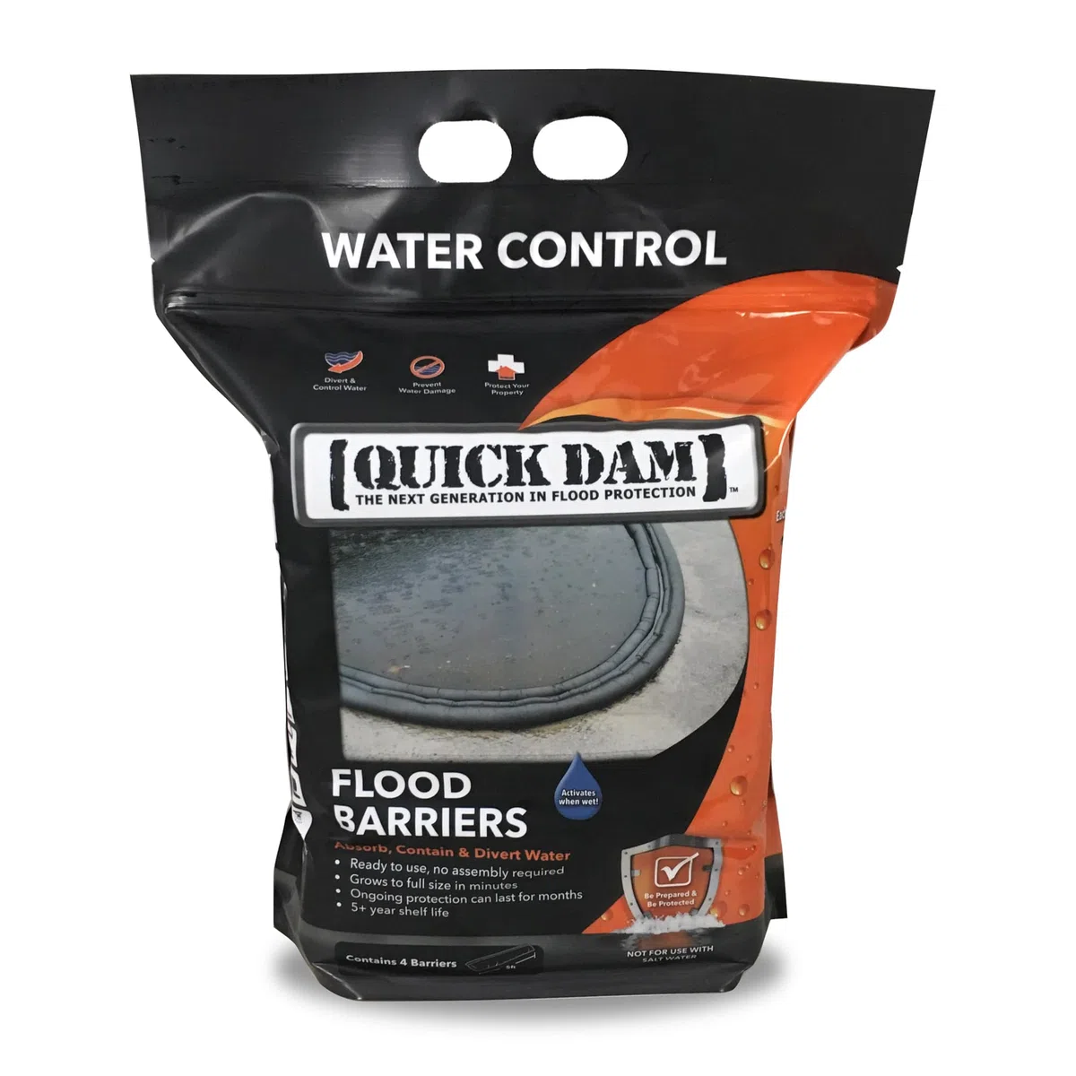 Quick Dam QD65-4 - Barrera contra inundaciones de 5 pies, color negro