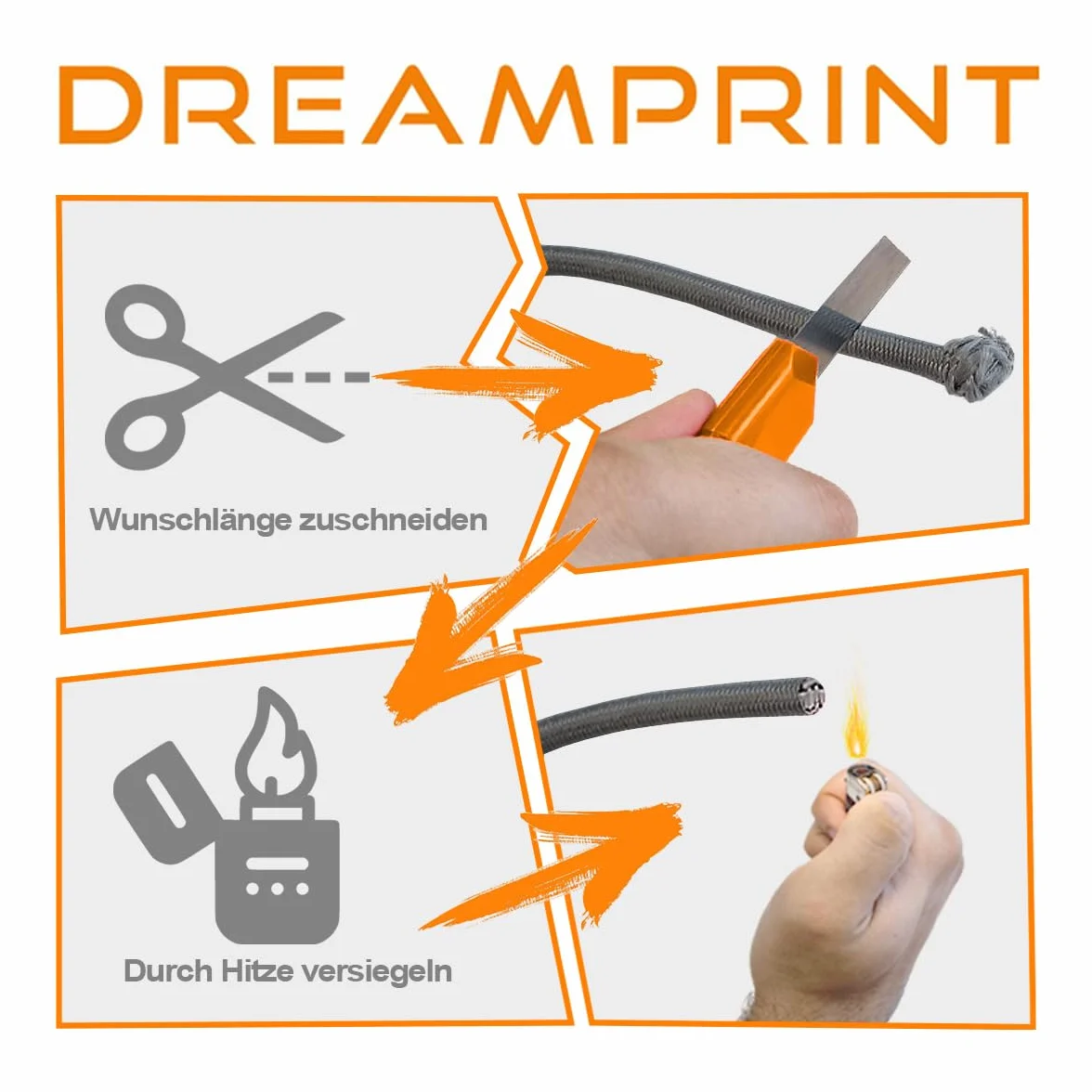 Dreamprint Cuerda elástica de 100 m, color negro, 8 mm Ø - Cuerda de goma, cuerda plana, cuerda elástica para interiores y exteriores - Resistente a la intemperie y a la rotura - Ideal para la