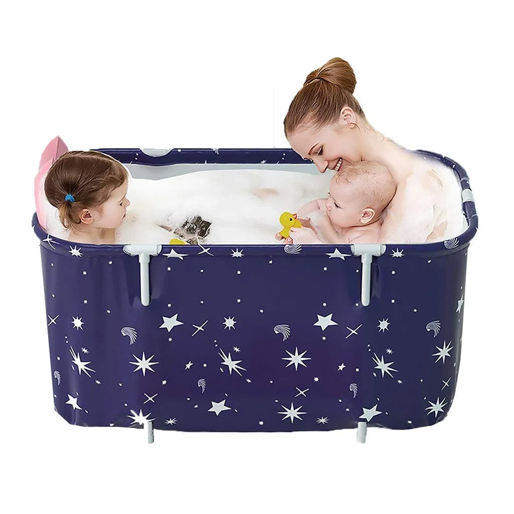 Bañera portátil plegable extra grande de plástico – Spa piscina para adultos y niños, 120 cm