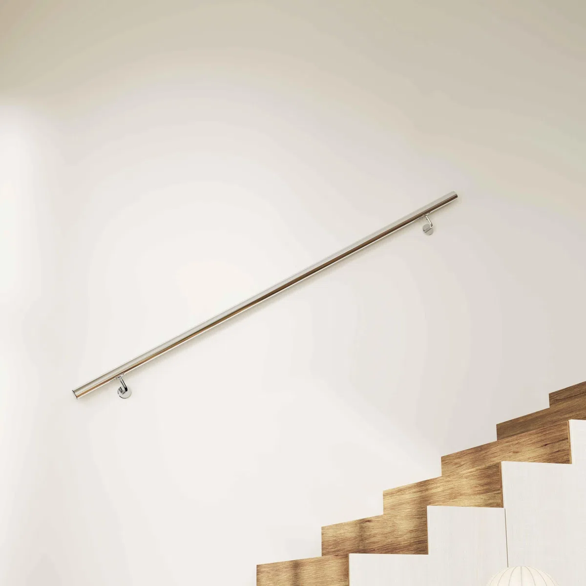 AICA Barandilla de acero inoxidable 304, pasamanos de pared, para exterior e interior, longitud: 180 cm