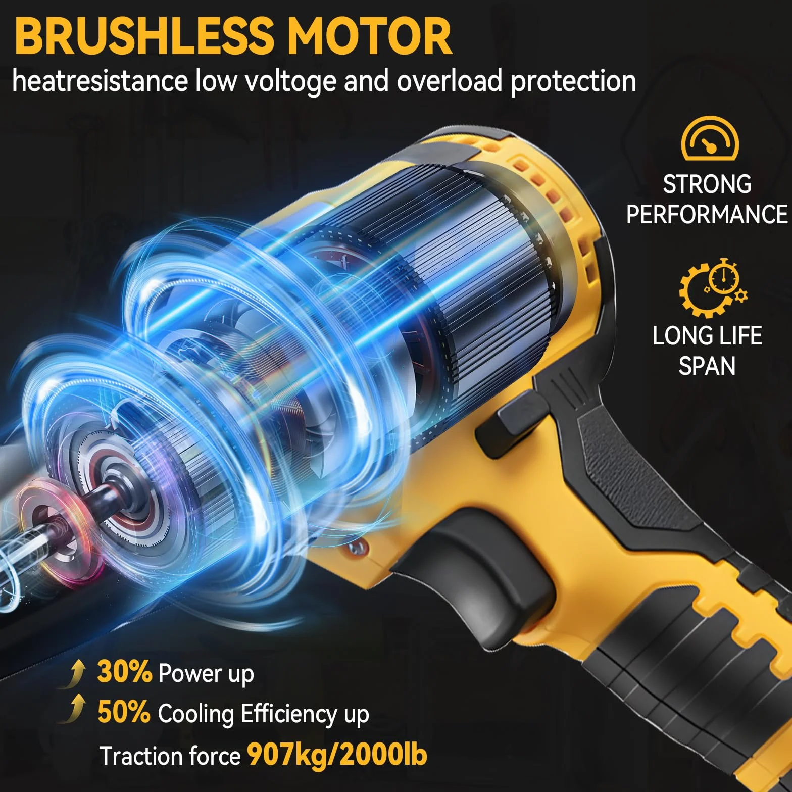 Pistola de remachar inalámbrica compatible con batería Dewalt 18V MAX, remache pop sin escobillas con 3 tamaños (0,3 cm, 5/32", 3/16") remaches de aluminio y luz LED, para metal