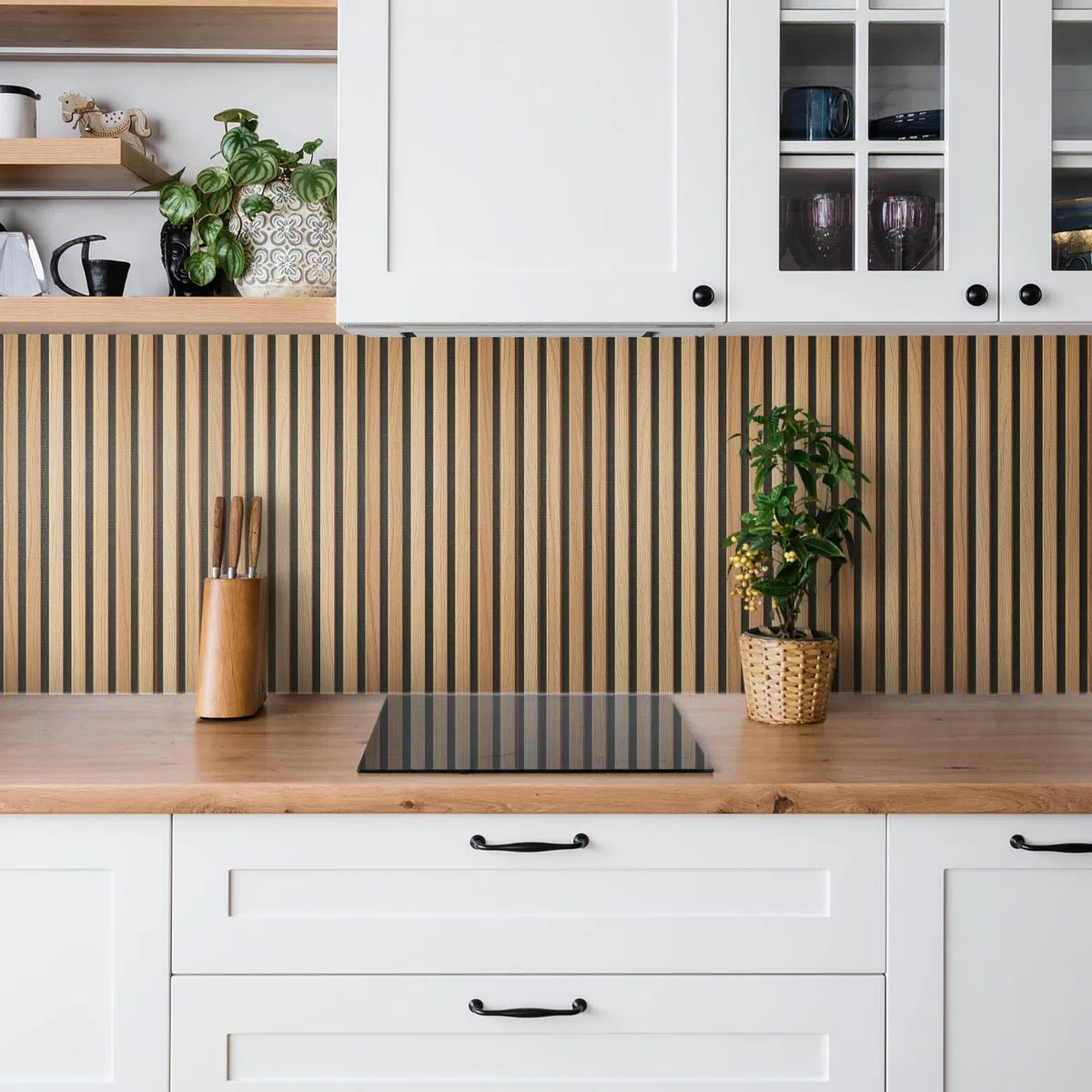 Tulup Panel de Pared para la Cocina Autoadhesivo Baño PVC 100x50cm Adhesivo Impermeable - Tableros de láminas de madera