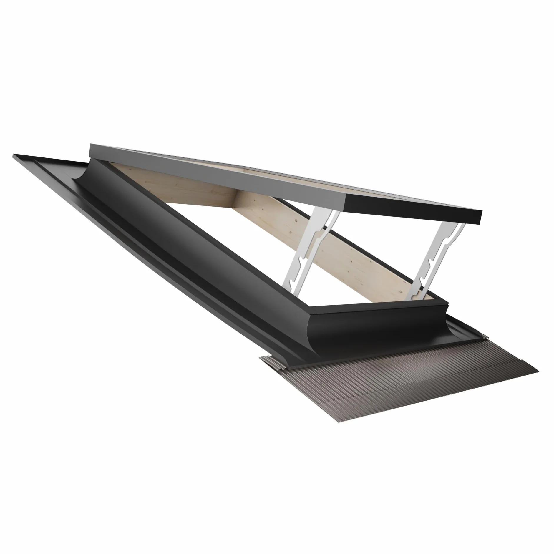 Emica - Claraboya abertura Vasistas en Aluminio | Línea Best Vidrio Antigranizo y Seguridad Interna 4T-9-4T | Tirador con 4 posiciones de apertura | Ventanas para Tejados (48x72 Base x Alto)