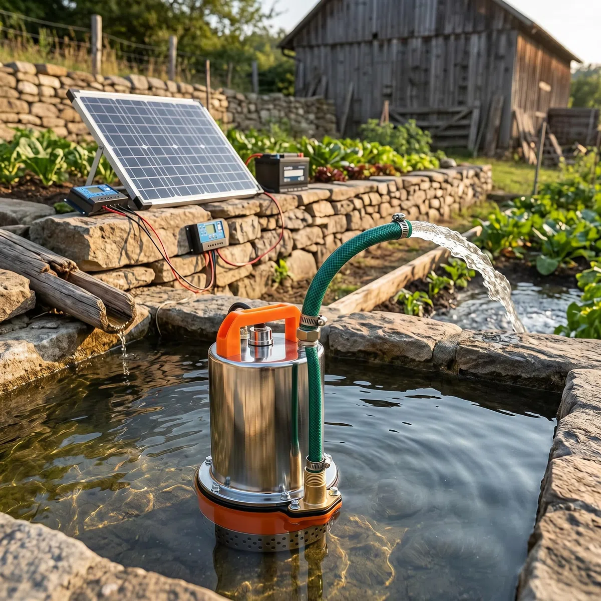 Bomba Sumergible de 12 V CC Bomba de Agua Solar Bomba de Agua Sumergible Solar con Batería Pequeña Ideal para Riego, Acuicultura y Drenaje de Piscinas, Elevación máxima: aprox. 8