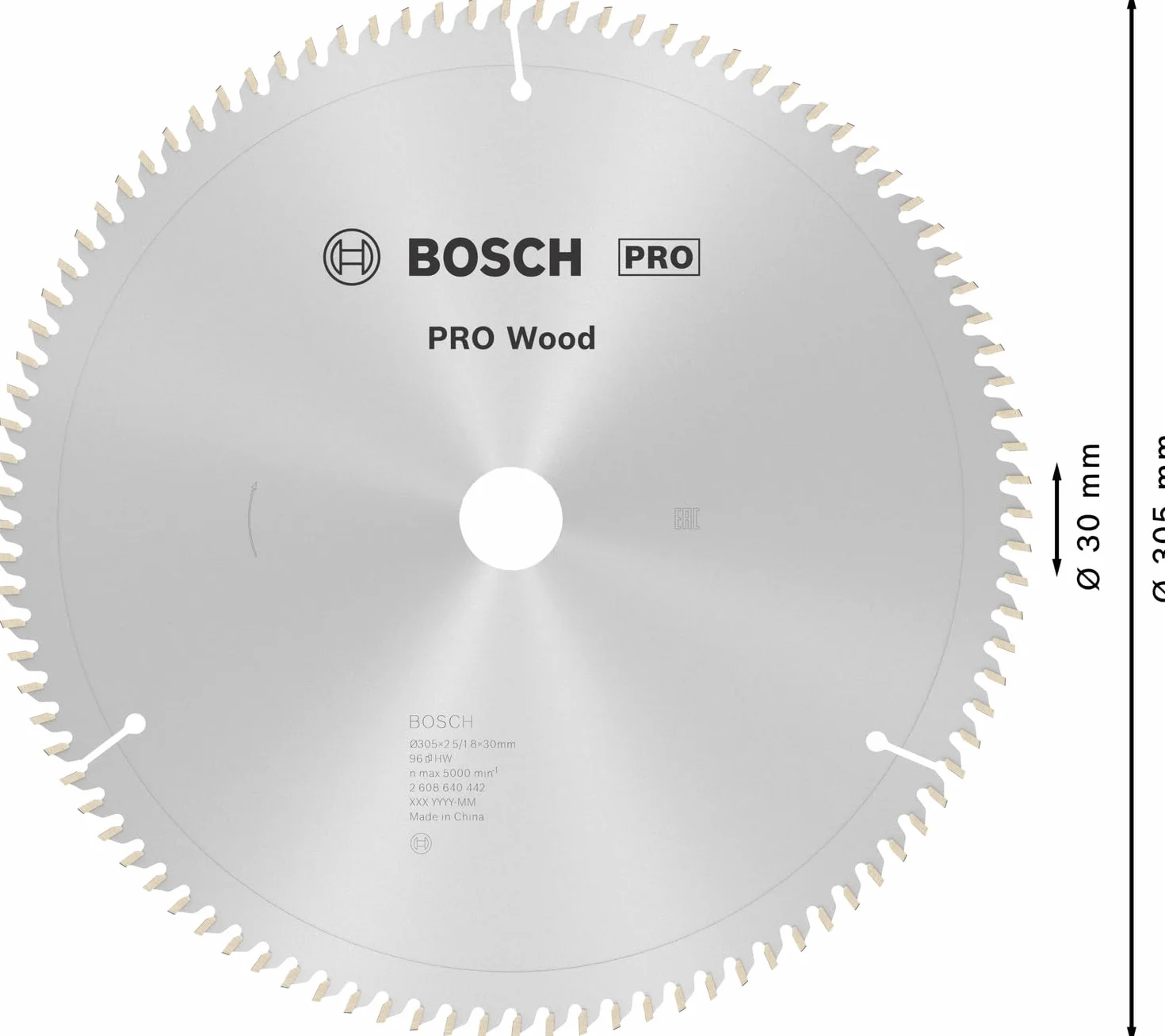 Bosch Professional 2 608 640 442 - Hoja de sierra circular Optiline Wood (305 x 30 x 2,5 mm, 96)