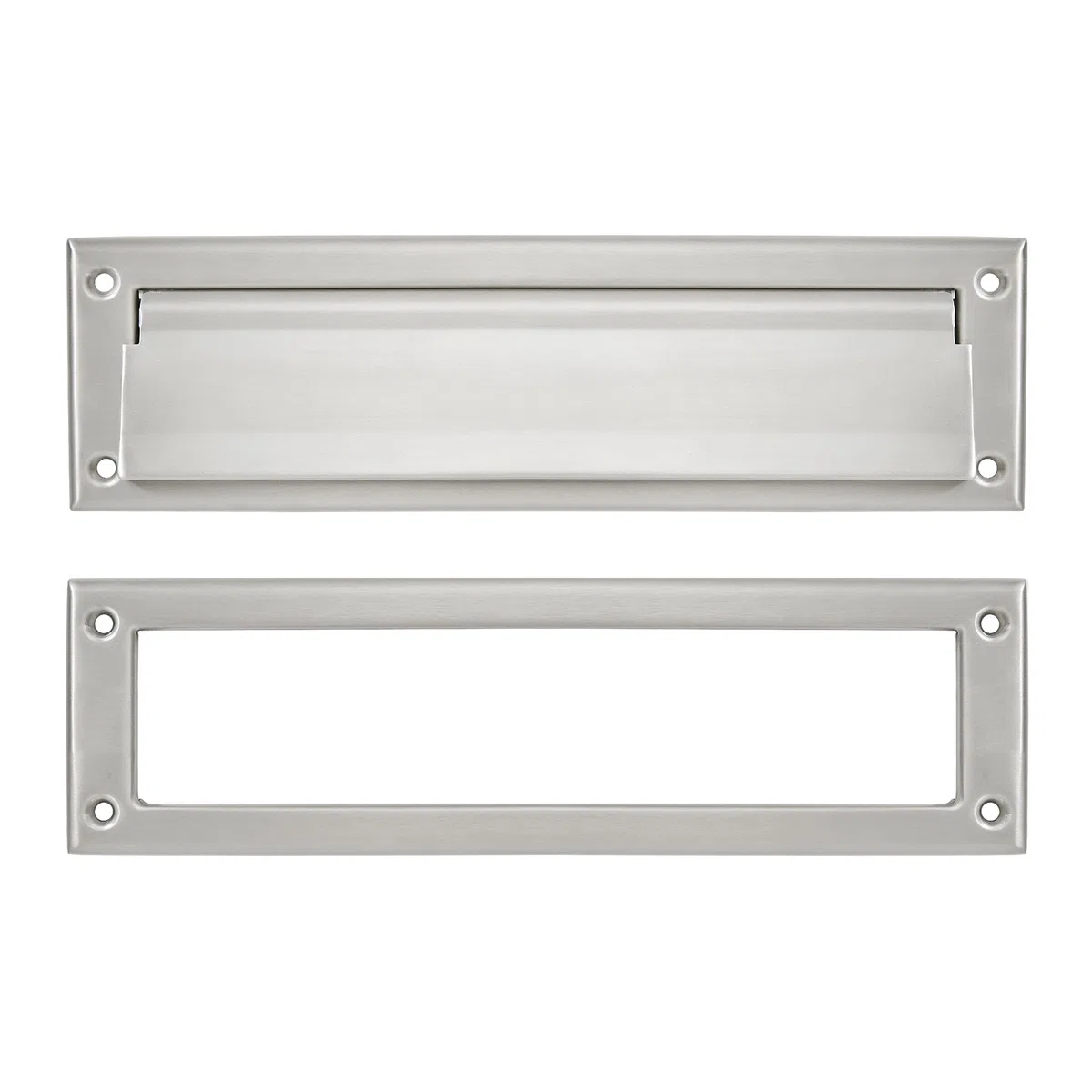 khtumeware Ranura para correo de latón macizo de níquel satinado cepillado de 10 pulgadas, con marco interno de latón macizo, ranuras para correo de puerta bien hechas