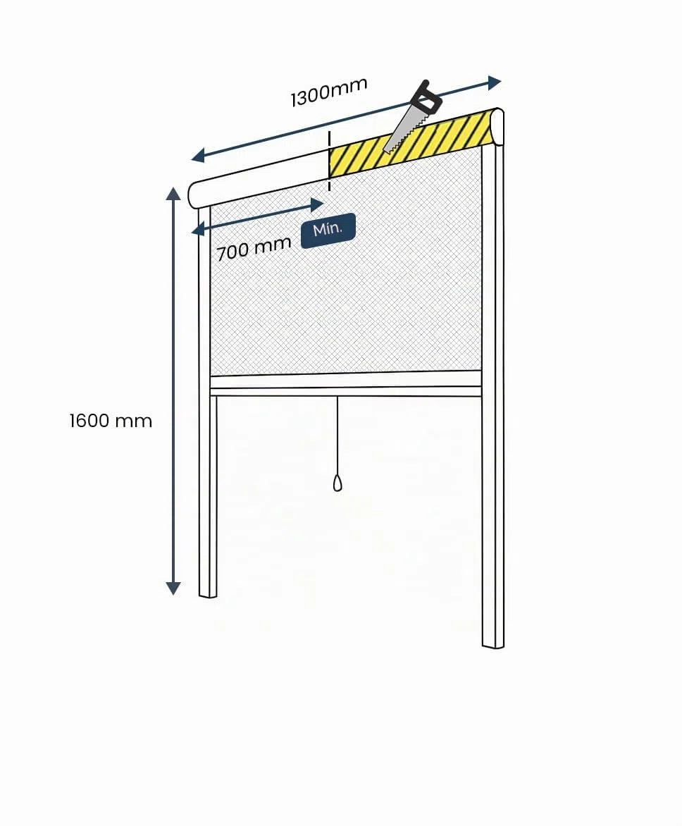 Mosquitera Enrollable Ventana de PVC Ajustable (2, Anch. 1300mm x Alt. 1600mm)