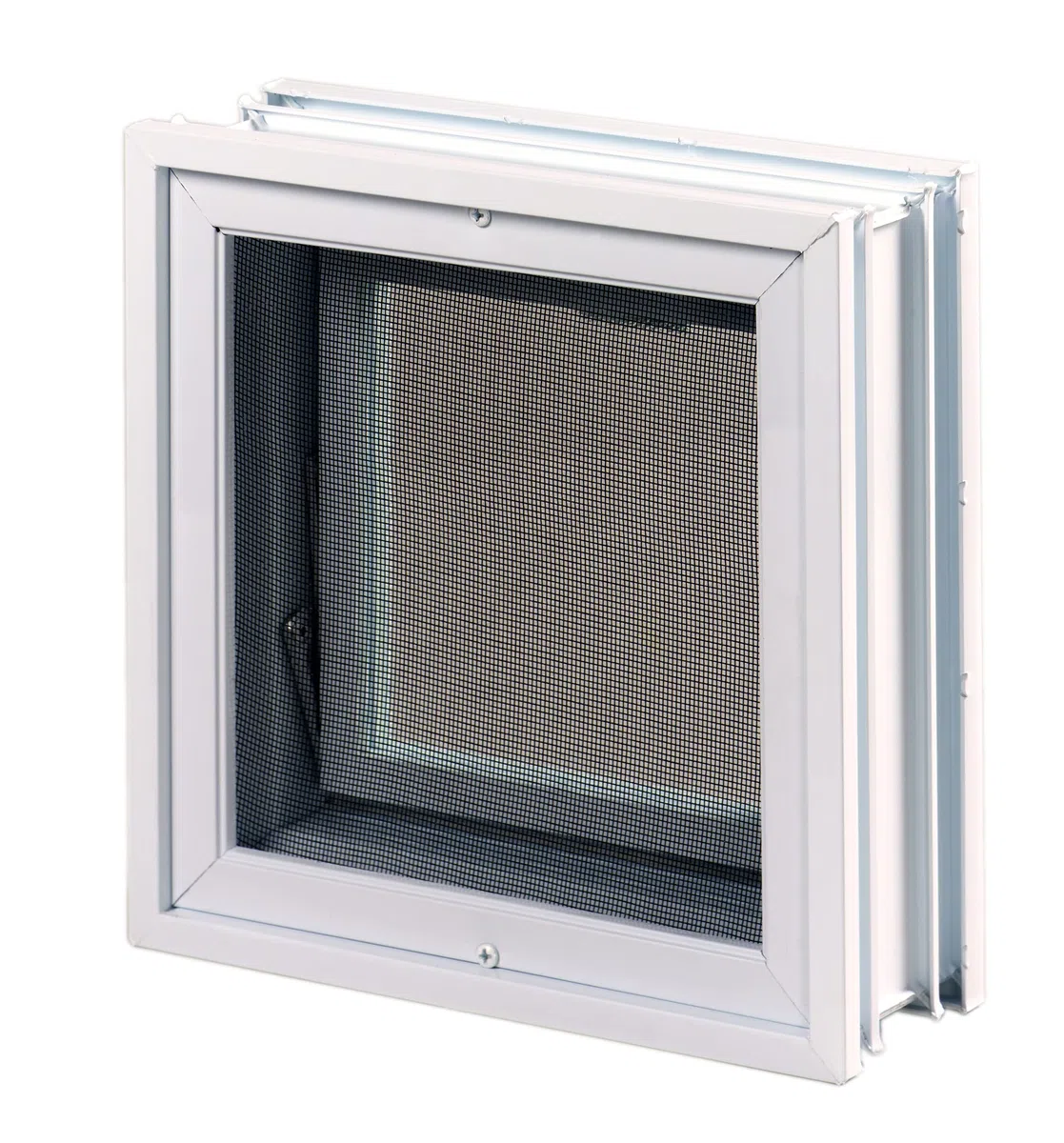 Ventana de ventilación para insertar en una pared de bloques de vidrio, ladrillo u hormigon | Dimensiones cm 24X24X8 | Sustituye 1 bloque de vidrio de 24x24x8 cm.| Unidad de venta 1 ventana