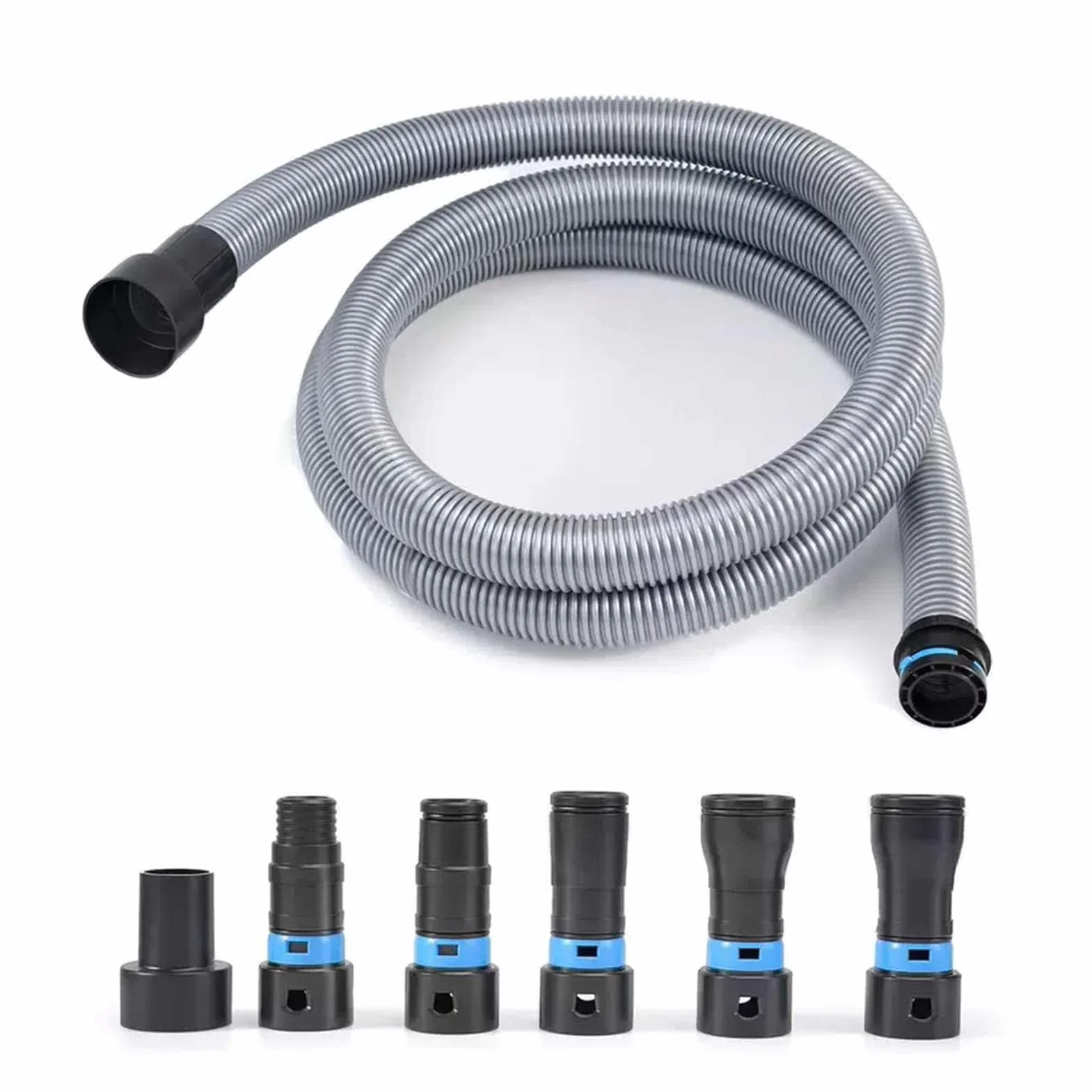 Fabater Kit de Manguera de Recolección de Polvo, Manguera de Aspiradora de 1 1/4 Pulgadas X 10 Pies con 6 Adaptadores y de Rápido, Compatible con la Mayoría de Herramientas