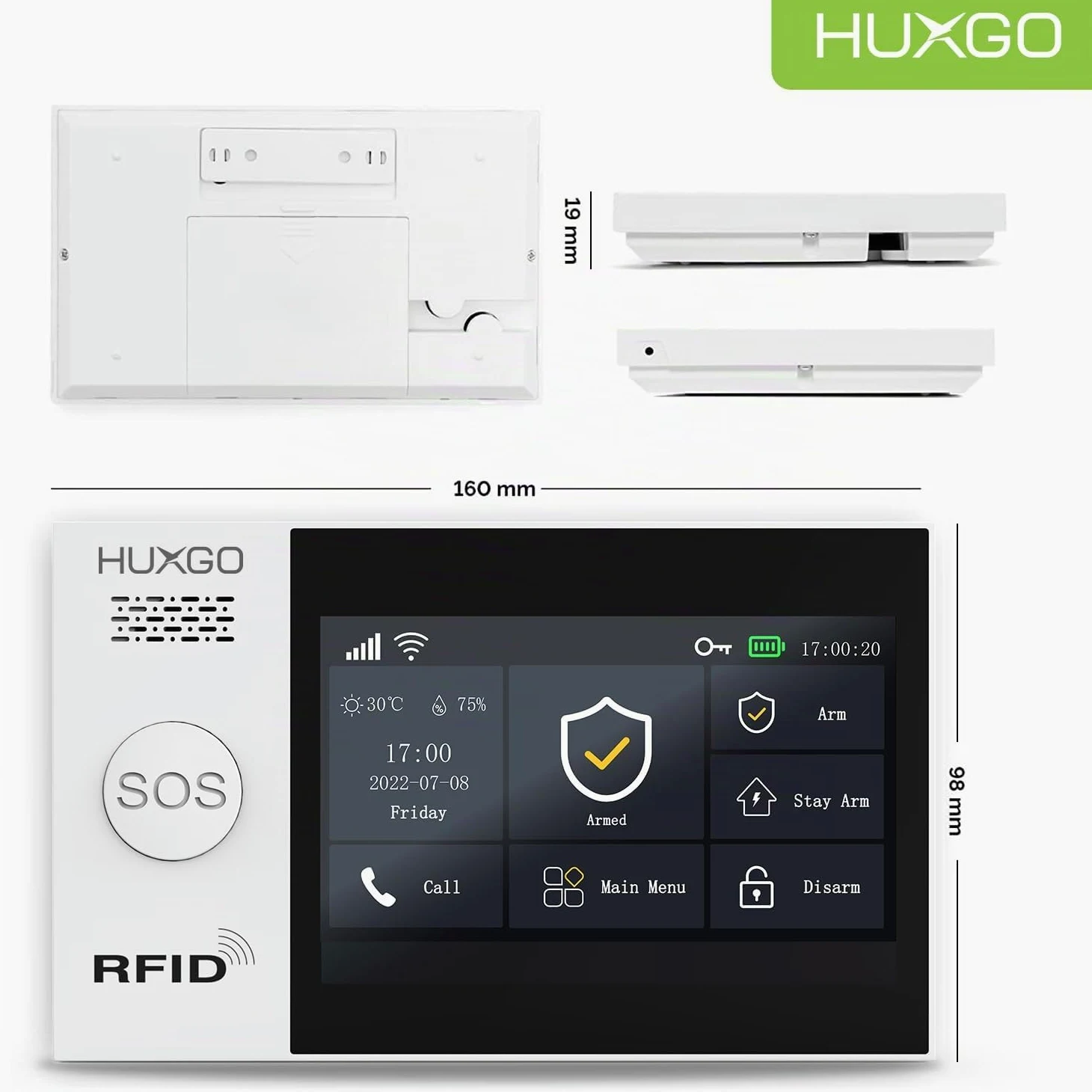 Alarma casa con Sirena WiFi + gsm 4G - HXA007 | HUXGO Kit Alarma casa inalámbrico con 5X sensores PIR de Movimiento, 5X sensores de Puerta/Ventana | Aplicación Tuya con Aviso al móvil