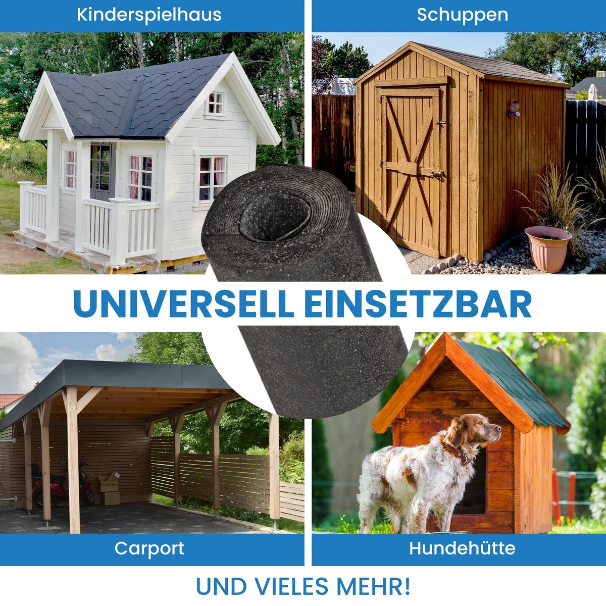 Gartenpirat Betún V13 - Rollo de 10 m² de fieltro para techos, incluye 100 clavos