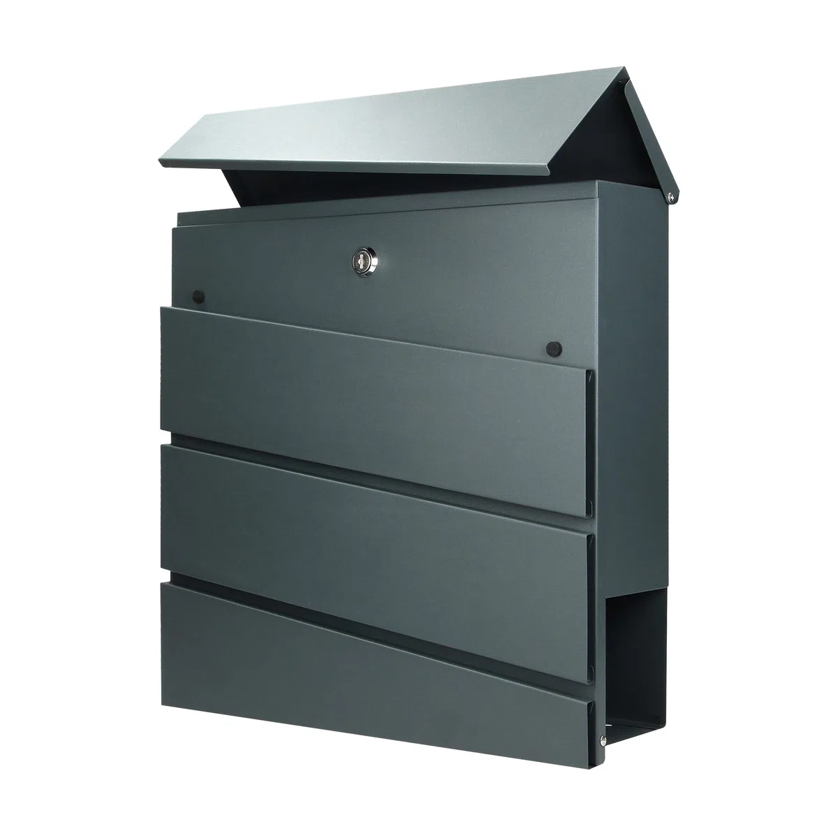 Virone Borneo Buzón Exterior de Acero Galvanizado con Soporte para Periódicos (Antracita)