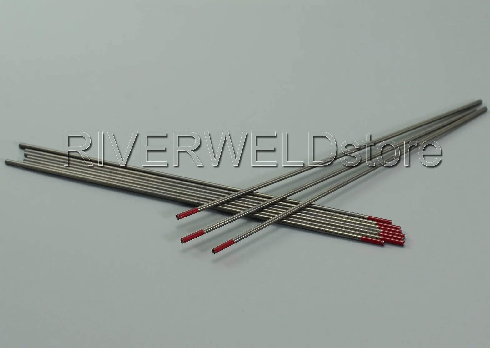 RIVERWELD Electrodo de tungsteno para soldadura TIG rojo WT20 toriado al 2% 2,0 mm x 150 mm 10 unidades