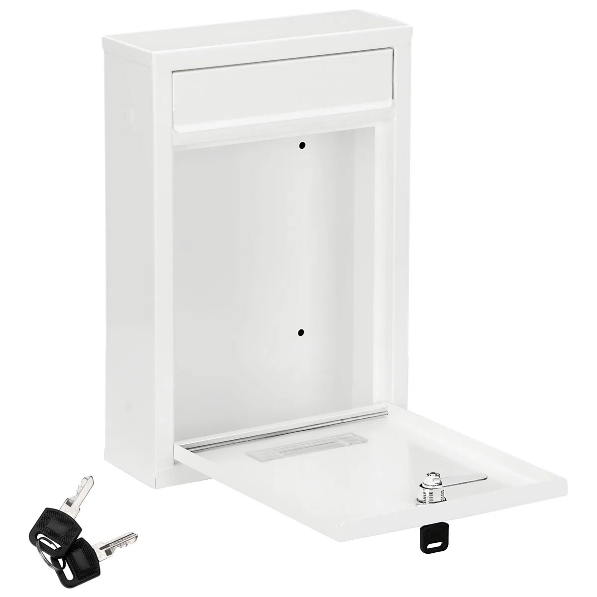 Deuba 6X Buzones de Correo Acero Sistema Buzón Pared Exterior 2 Llaves Ventana Placa Nombre Blanco