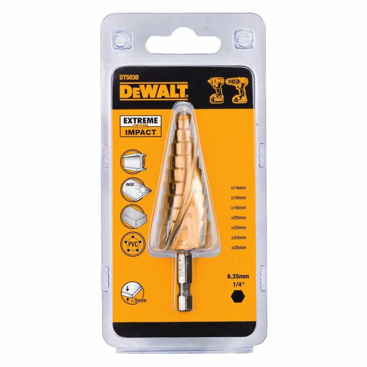 DeWalt DT5030-QZ - Broca cónica para metal Extreme Impact Ø 14-25mm