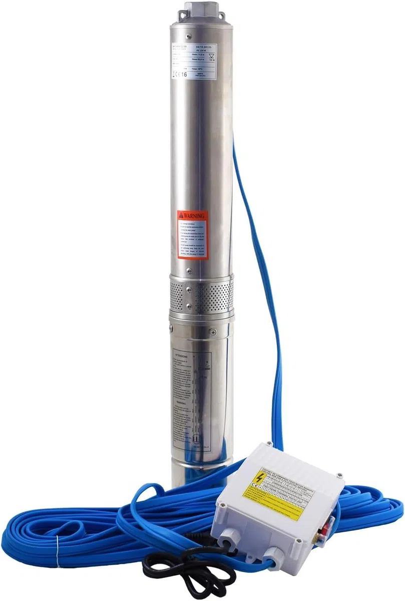 ESPA LEADER Bomba Sumergible Saturn 4 04 14 M, 1900 W, Caudal Máx 6.800 l/h, Altura Bombeo 102m, para Pozos, Trasvases de Agua, Riego por Aspersión y Goteo, Acero Inoxidable, Cuerda de Suspensión 20m