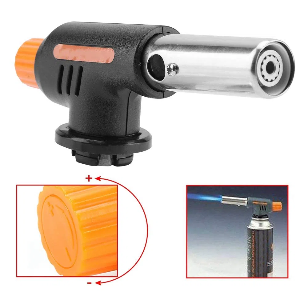 DEWIN Antorcha de Pistola de Llama, Antorcha de Gas para Acampar Soldadura Encendedor de Fuego Quemadores de Butano Pistola de Llama para Barbacoa